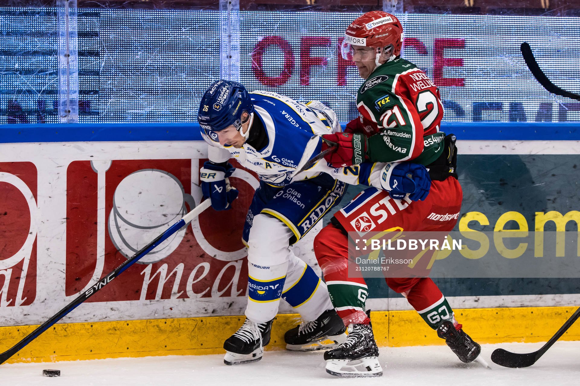 Leksands IFs Patrik Noren och Frölunda HCs Jere Innala