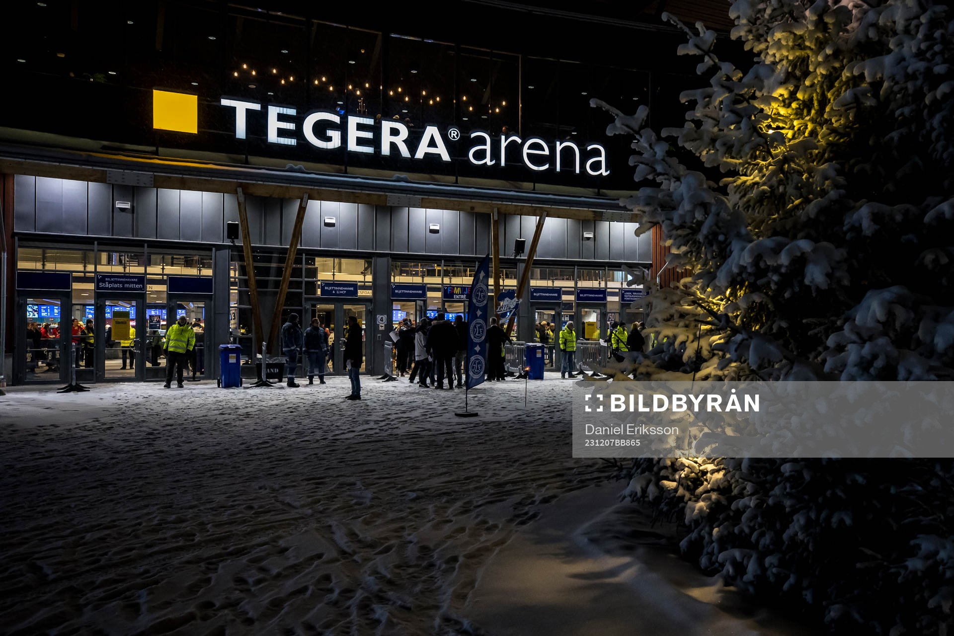 Tegera arena innan ishockeymatchen i SHL mellan Leksand och