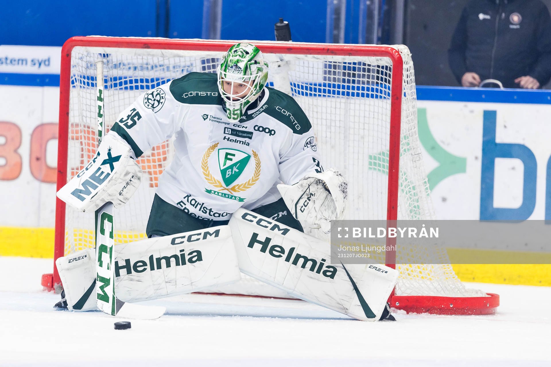 Färjestad BKs målvakt Carl Lindbom