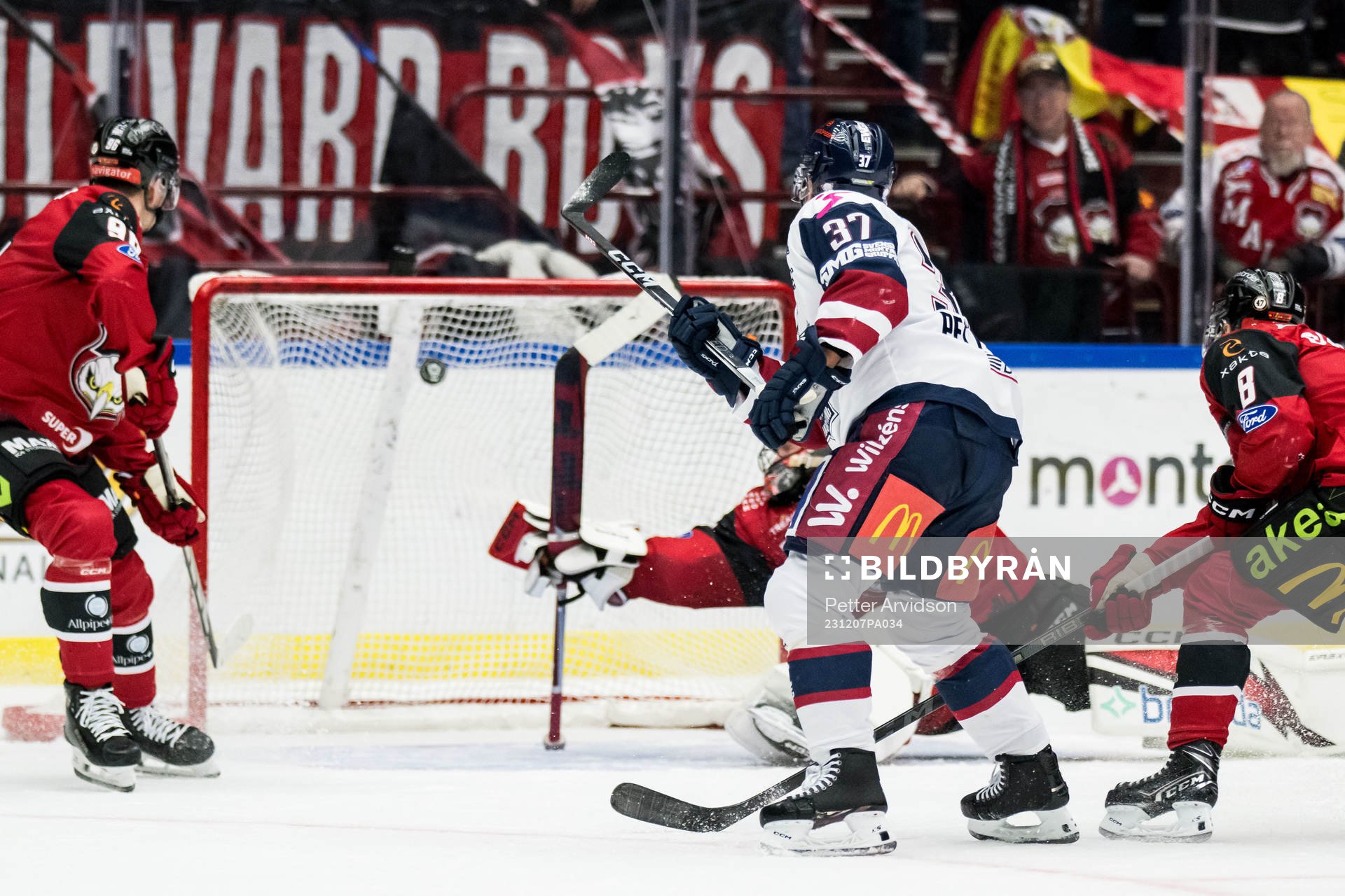 Linköpings Jesper Pettersson och Malmö Redhawks målvakt