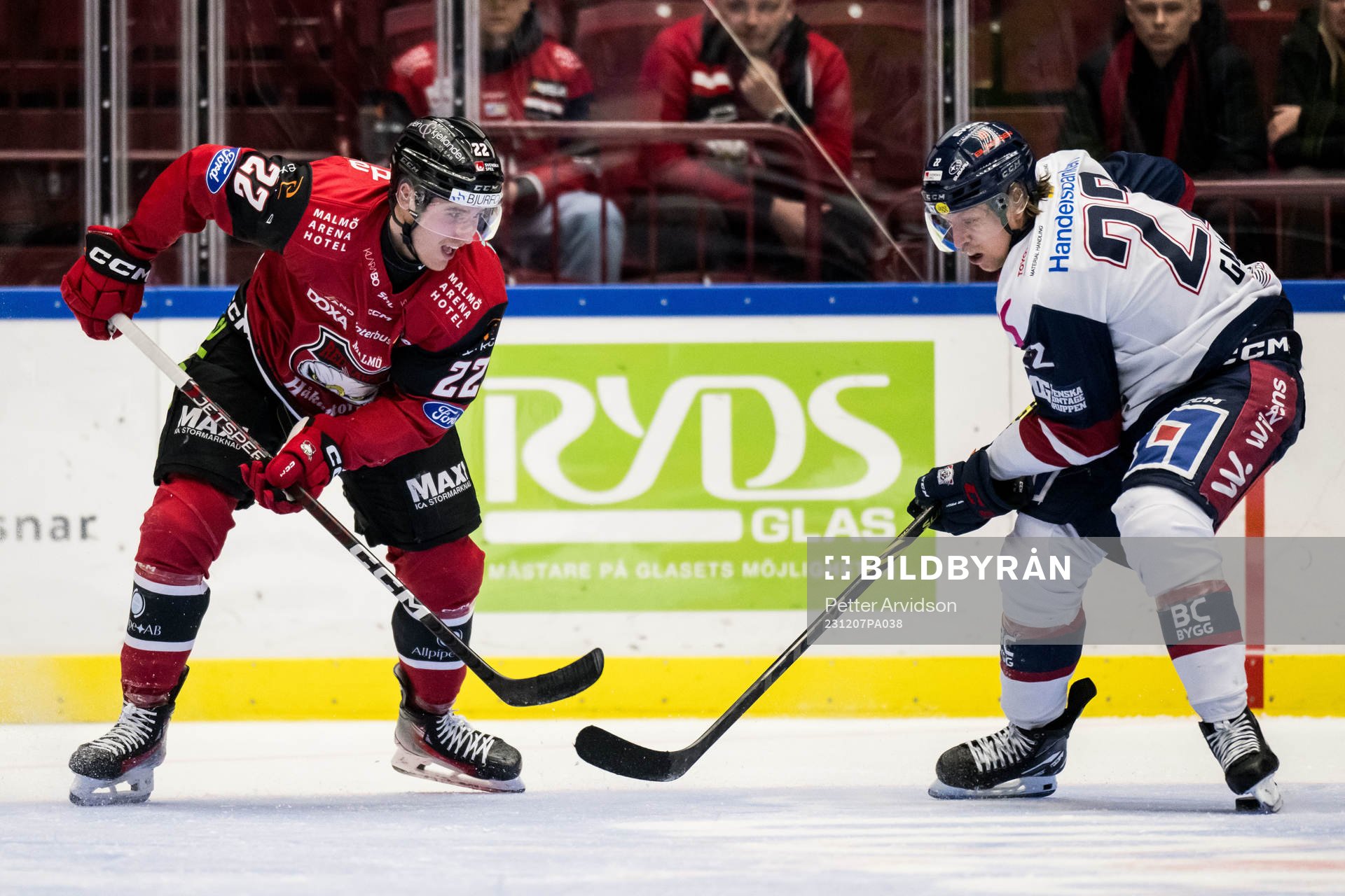 Malmö Redhawks Janne Kuokkanen och Linköpings Vilmos Gallo