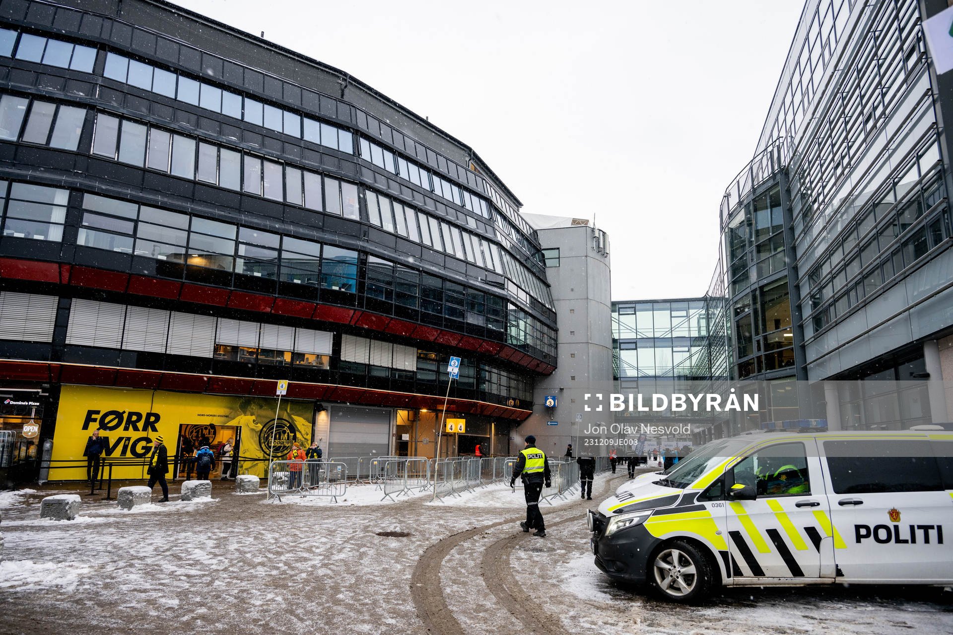 General exterior view of Ullevaal stadion and police