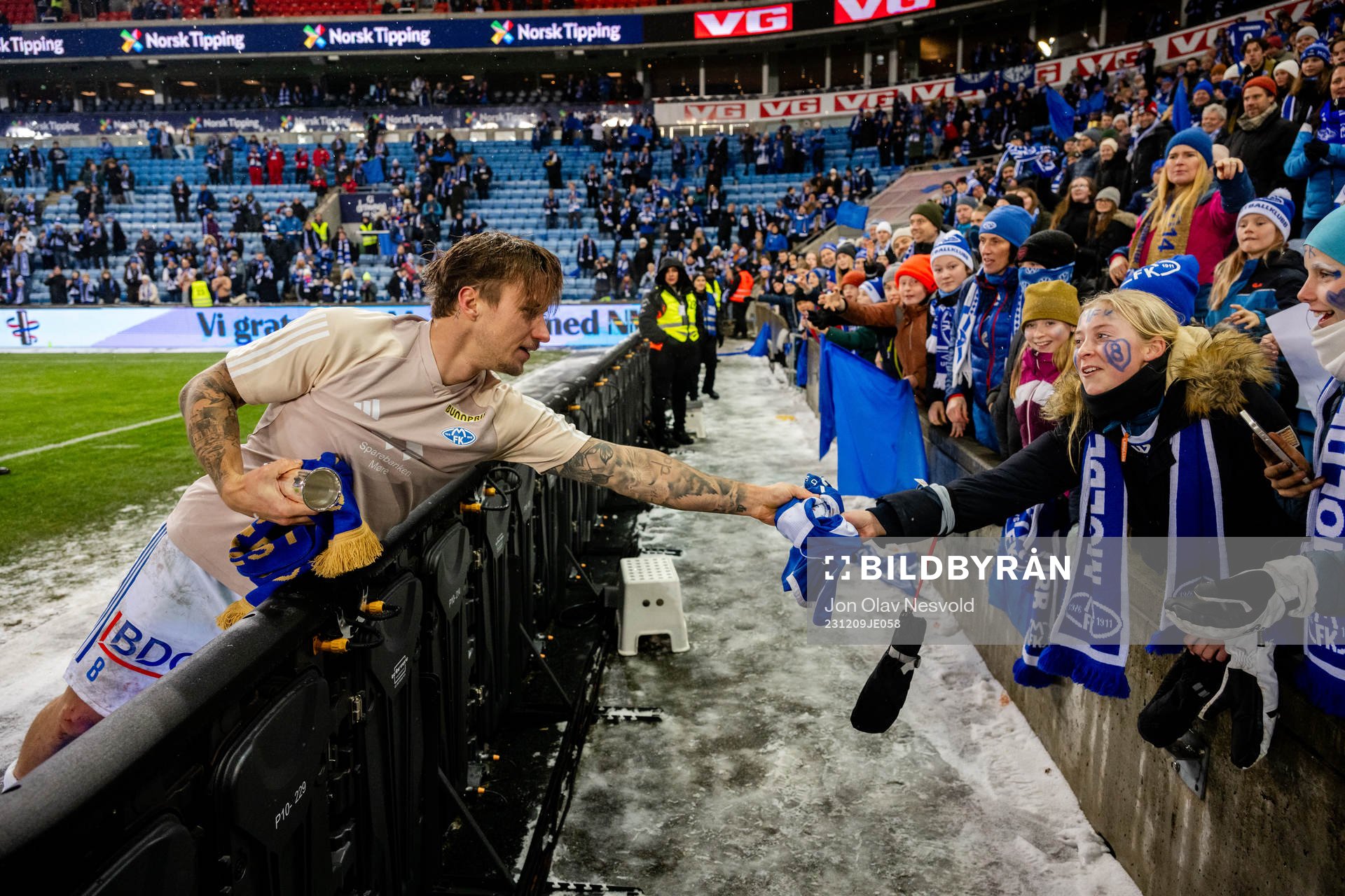 Fredrik Gulbrandsen of Molde celebrate