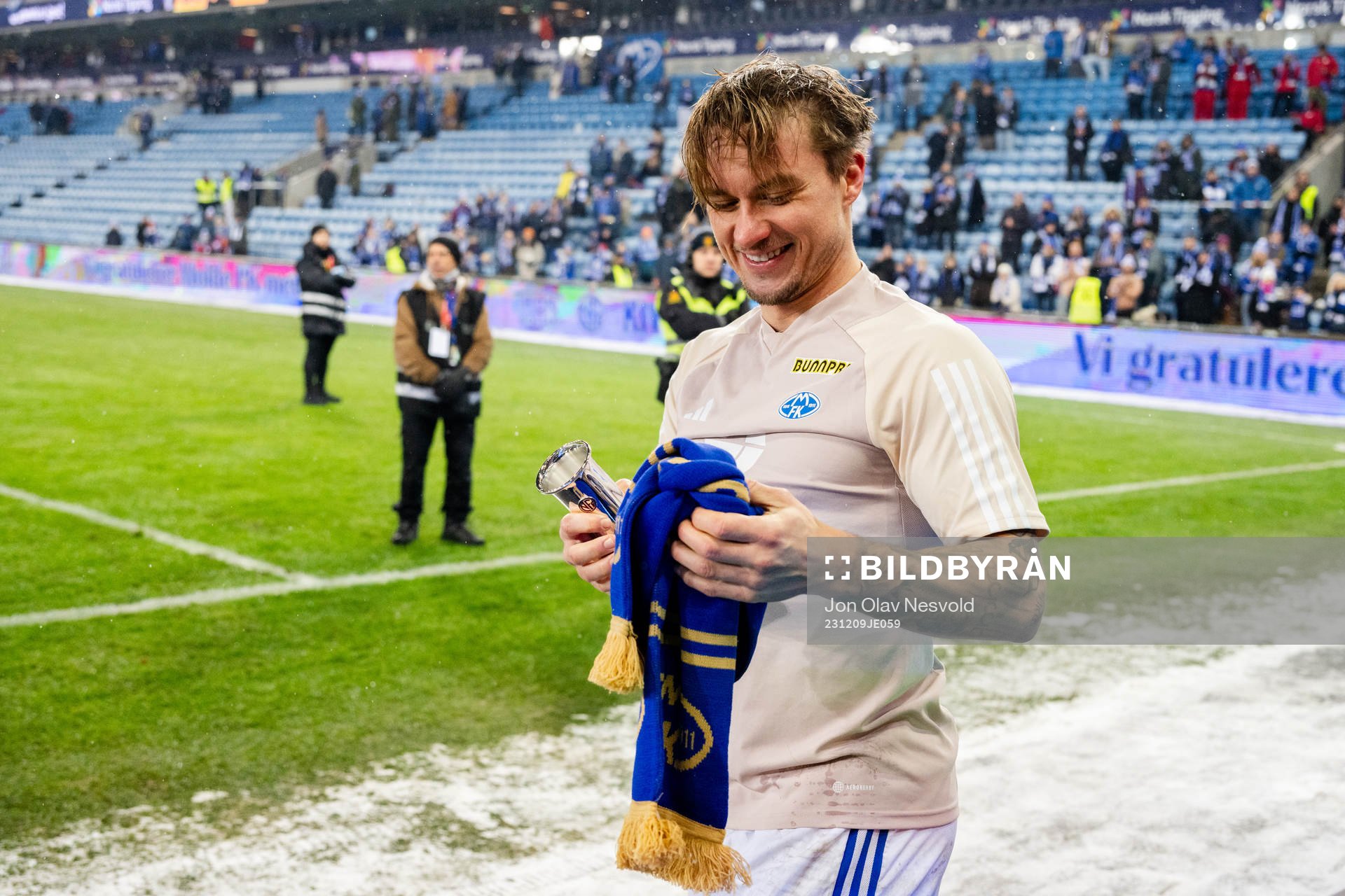 Fredrik Gulbrandsen of Molde celebrate