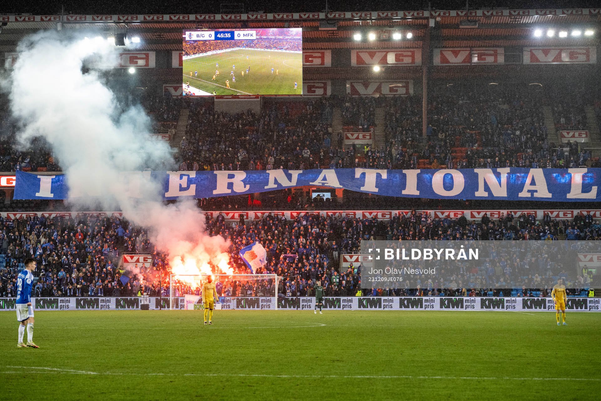 A banner in the stands
