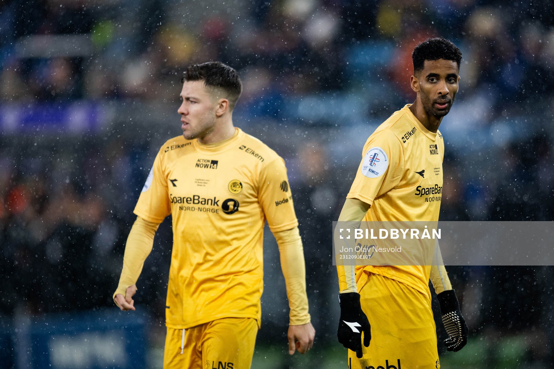 Fredrik André Bjørkan and Amahl Pellegrino of Bodø/Glimt during the cup final match between Bodø/Glimt and Molde on December 9, 2023 in Oslo. 