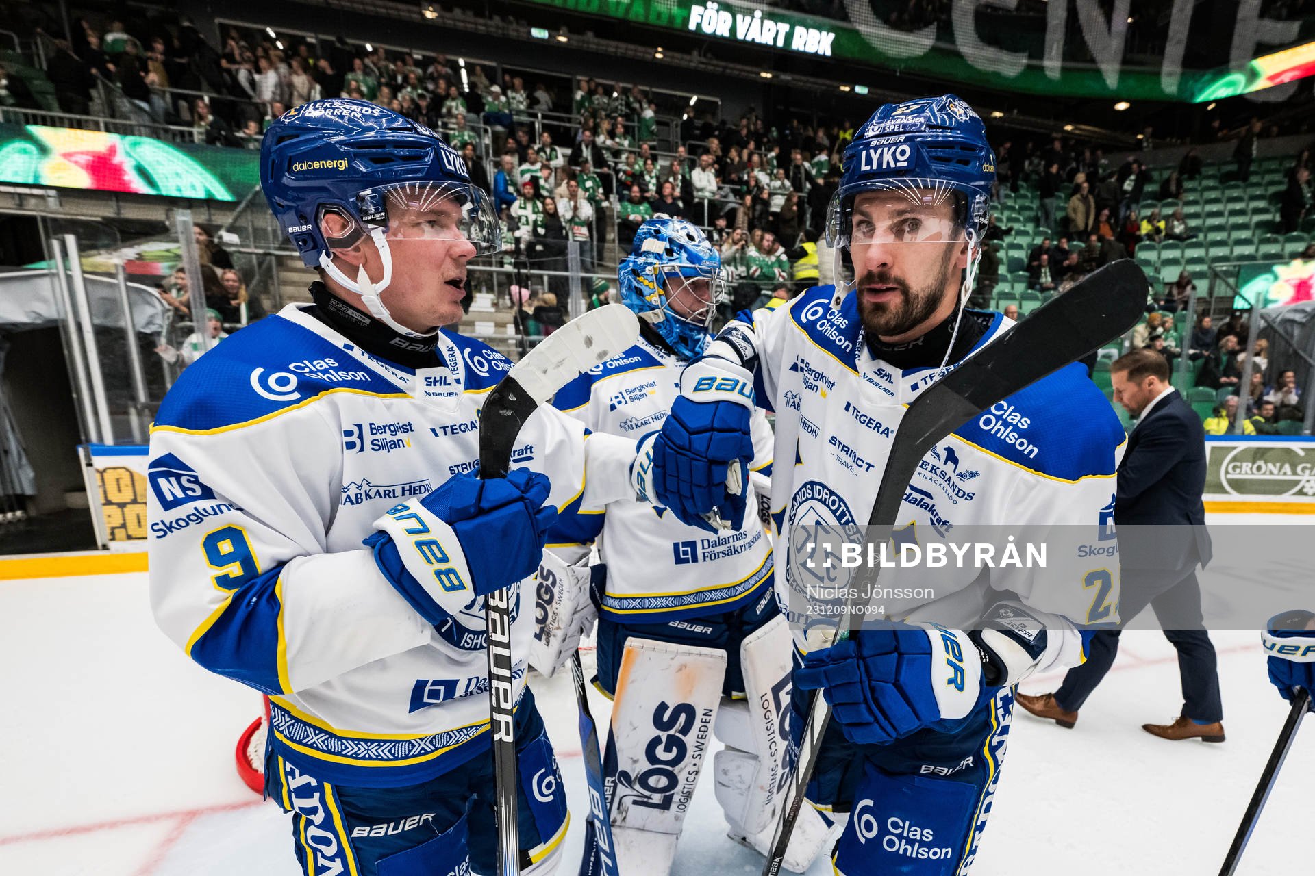 Leksands Patrik Zackrisson och Marek Hrivik jublar