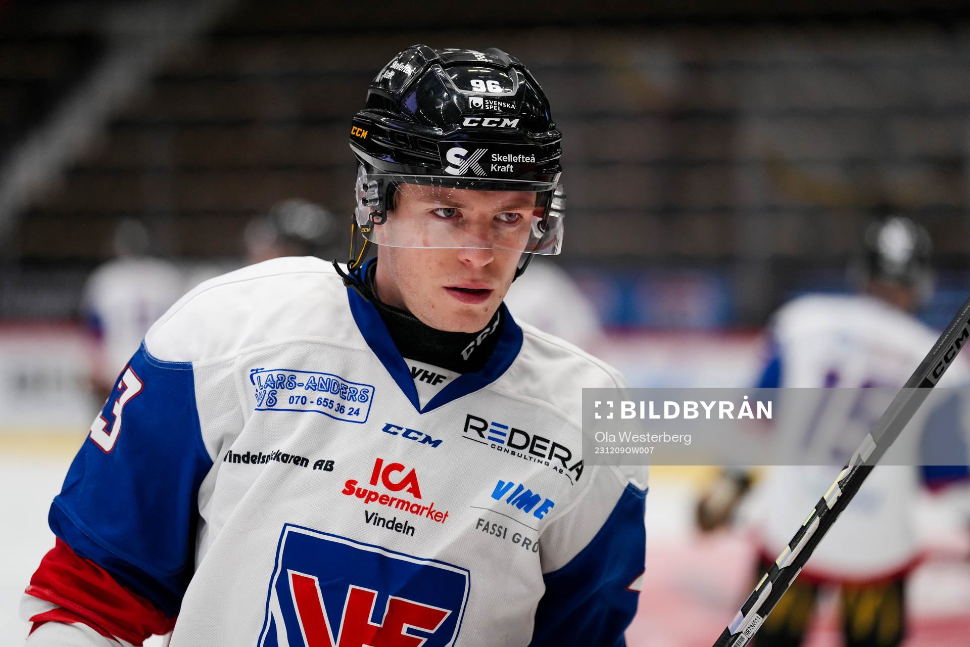 Skellefteås Rickard Hugg i Vindels matchtröja