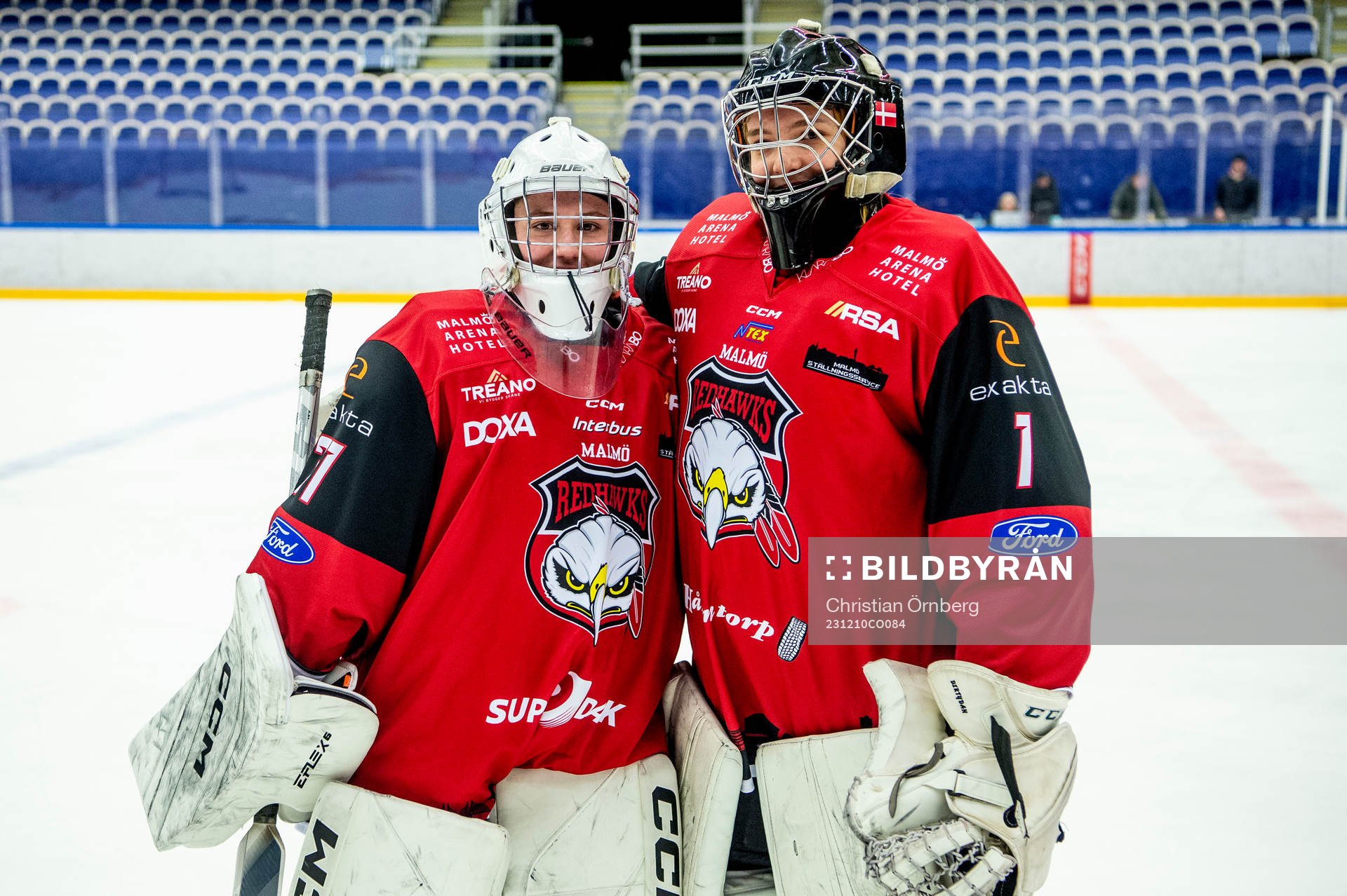 Malmö Redhawks målvakt Caroline Bjergstad och målvakt