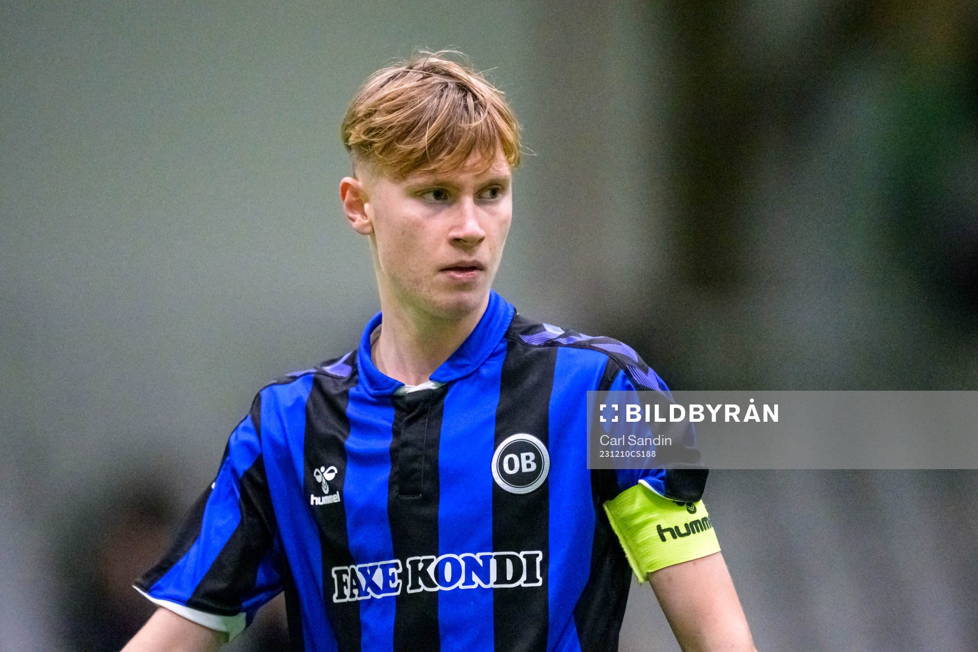 Odenses Mikkel Juul under finalen i Skandinaviska Mästerskapen mellan Bröndby och Odense den 10 december 2023 i Borås.