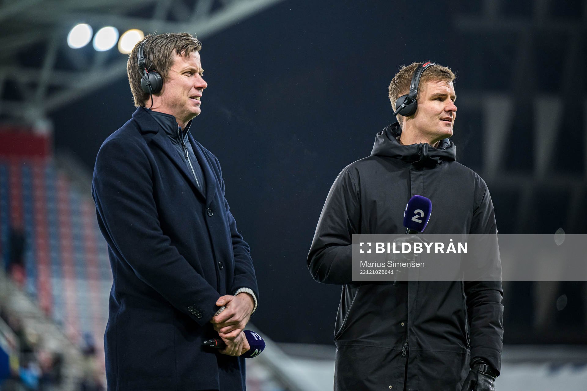 Jesper Mathisen and  Eirik Nesset Hjelvik of broadcaster TV