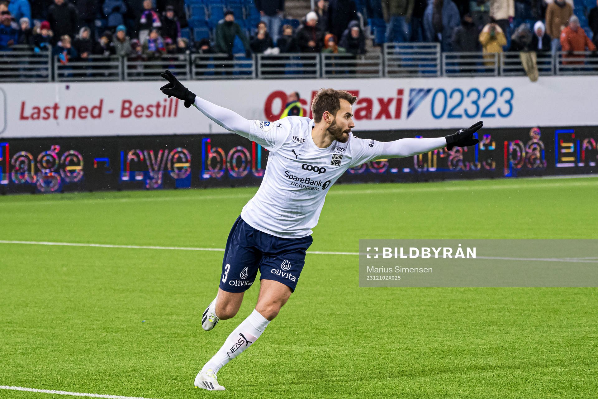 Christoffer Aasbak of Kristiansund celebrates
