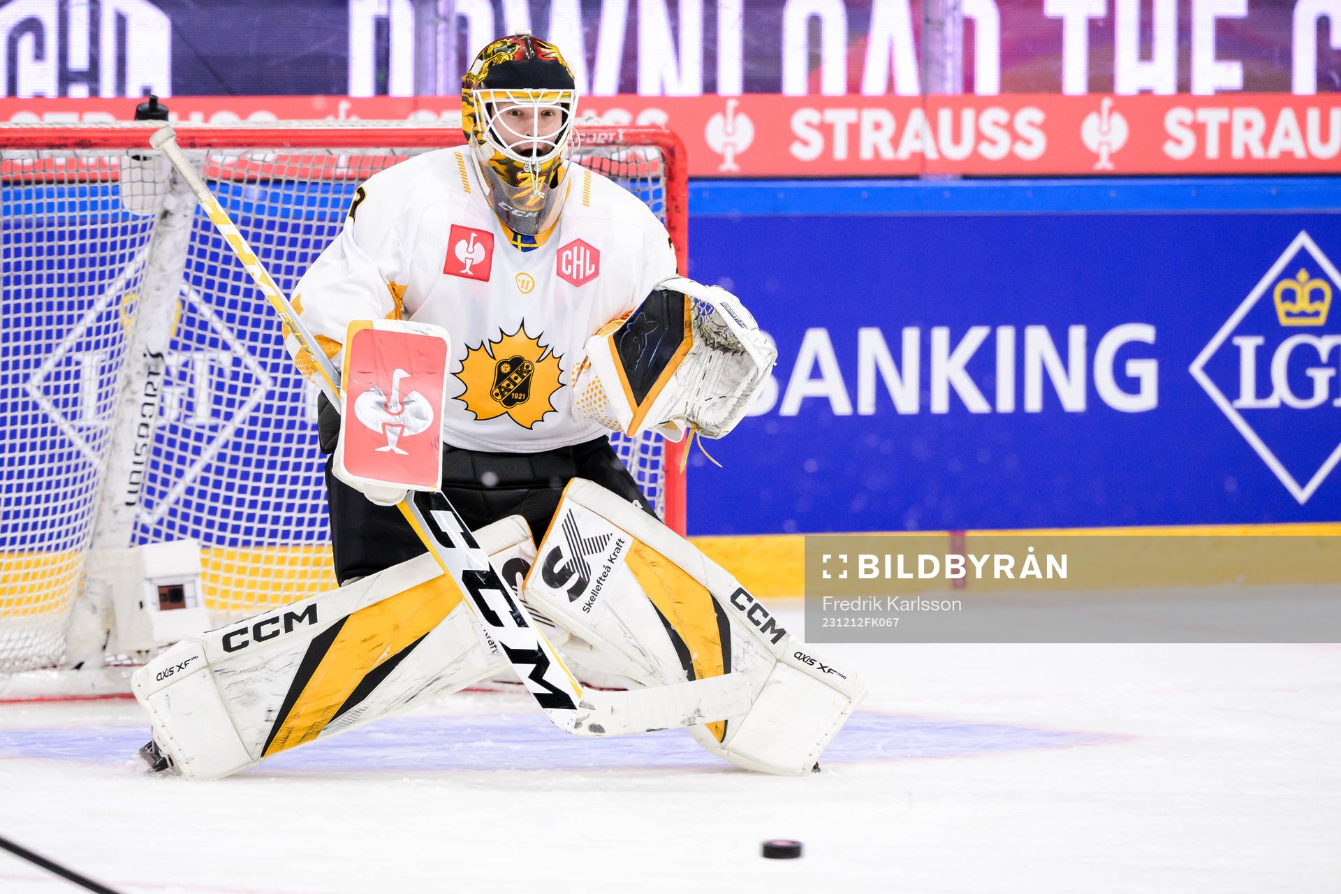 goaltender Linus Söderström of Skellefteå