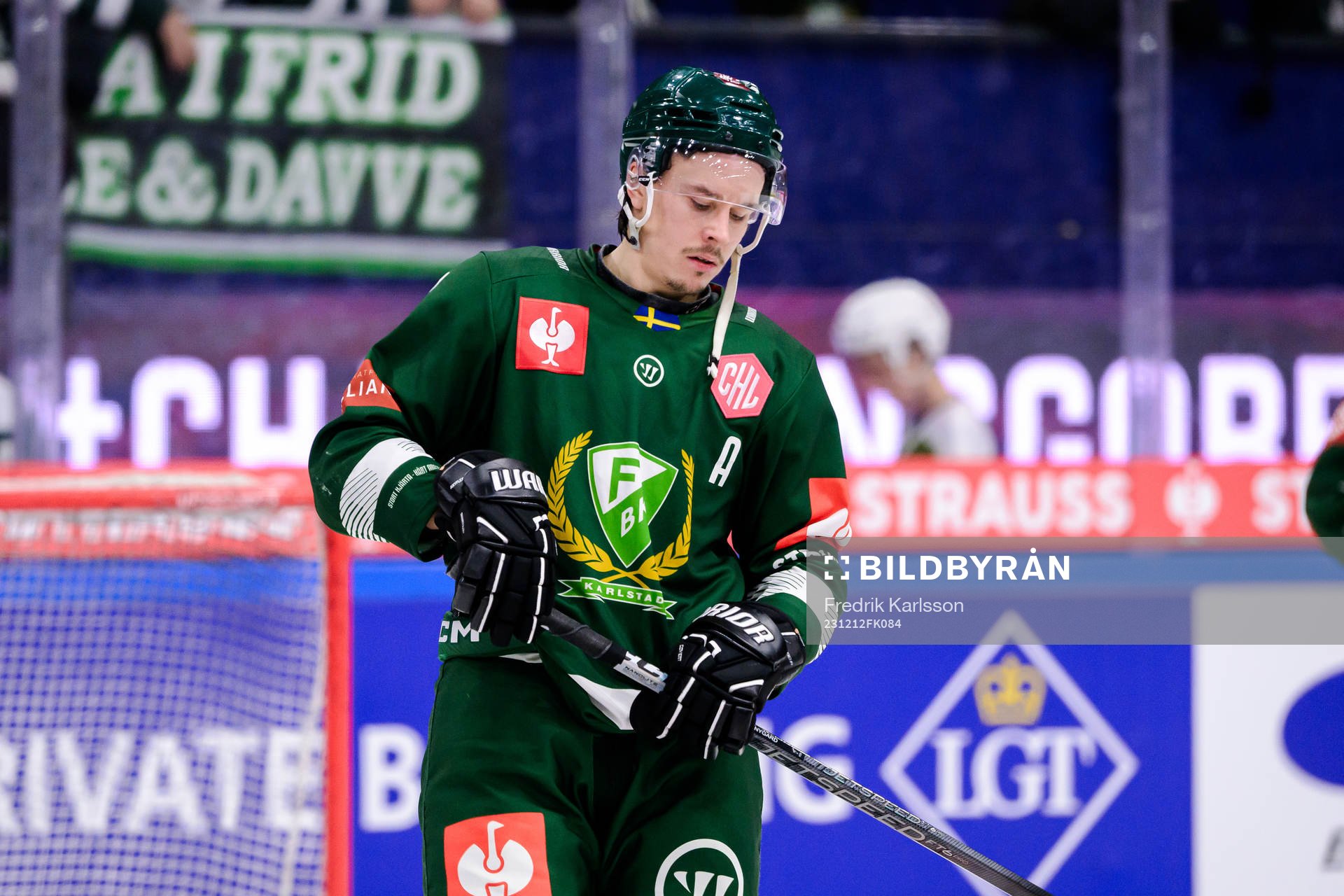 Joakim Nygård of Färjestad looks dejected