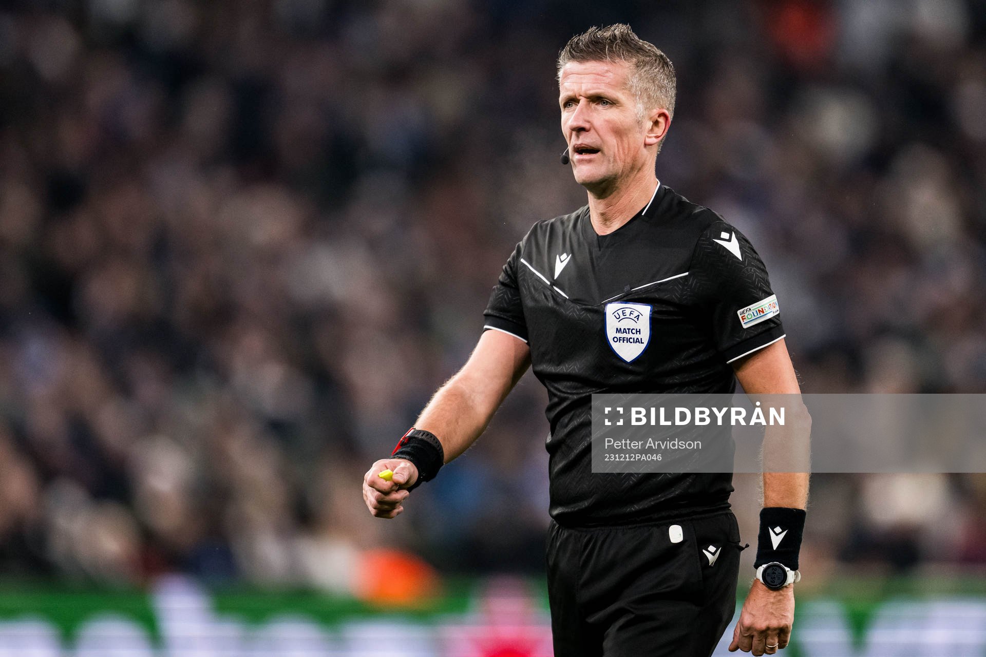 Referee Daniele Orsato during the UEFA Champions League football match between FC Copenhagen and Galatasaray on December 12, 2023 in Copenhagen.