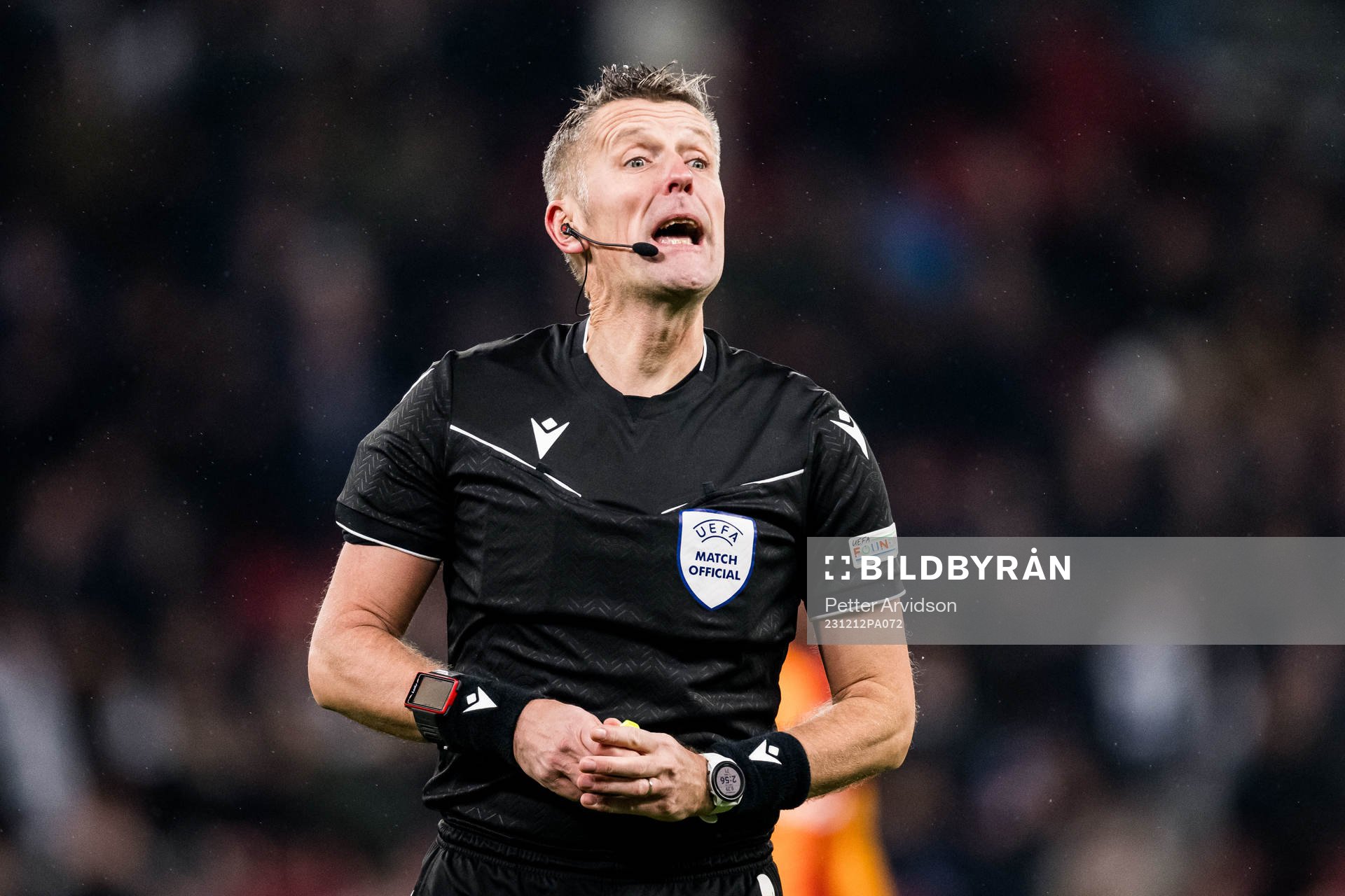 Referee Daniele Orsato during the UEFA Champions League football match between FC Copenhagen and Galatasaray on December 12, 2023 in Copenhagen.