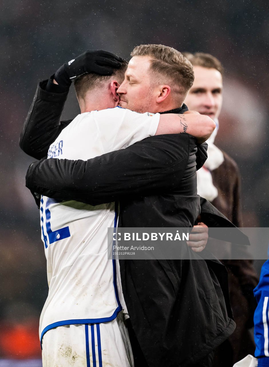 Lukas Lerager of FC Copenhagen of Head coach Jacob Neestrup