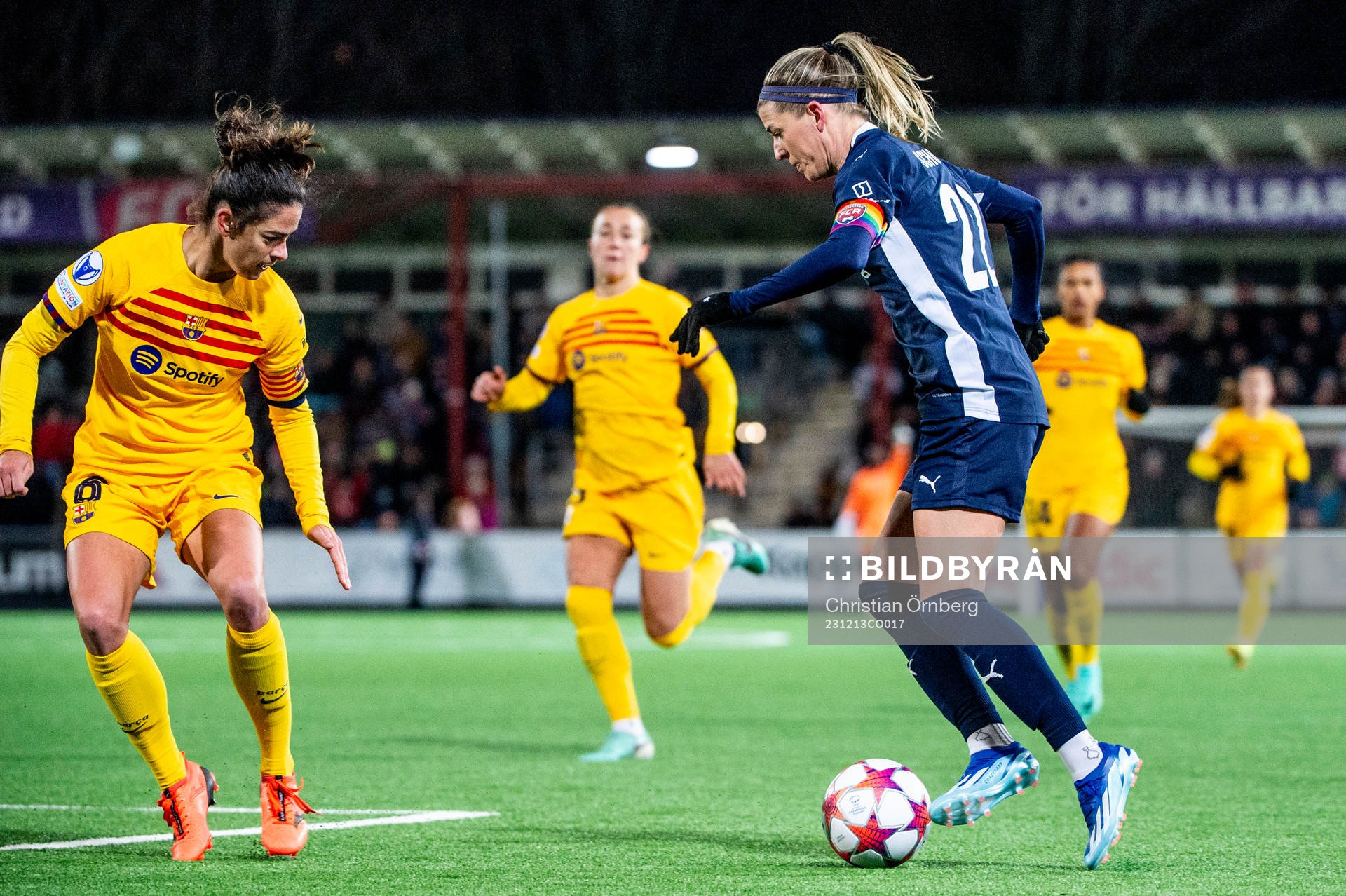 Olivia Schough of FC Rosengård and Marta Torrejon of