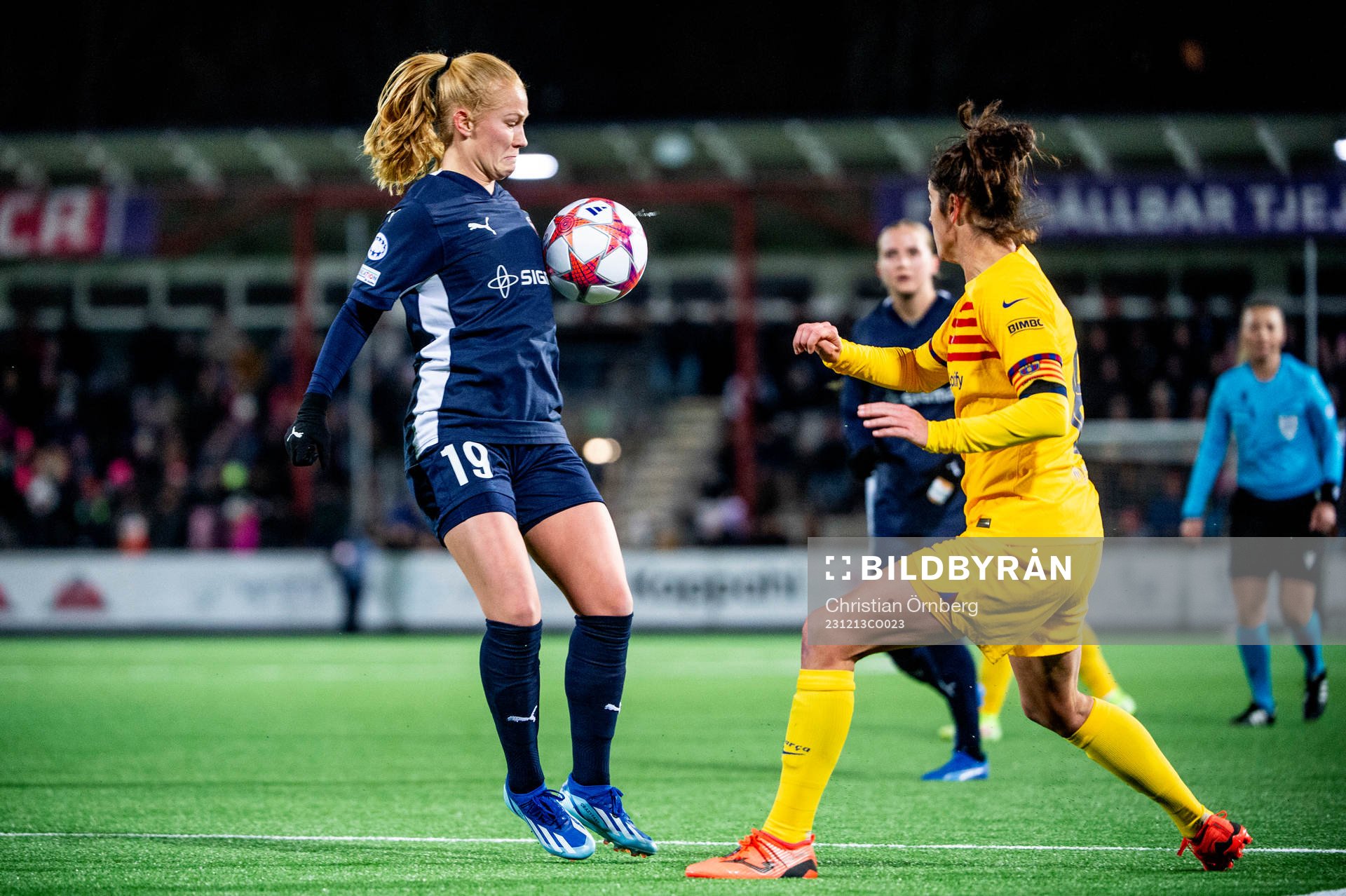Sofie Bruun Bredgaard of FC Rosengård and Marta Torrejon