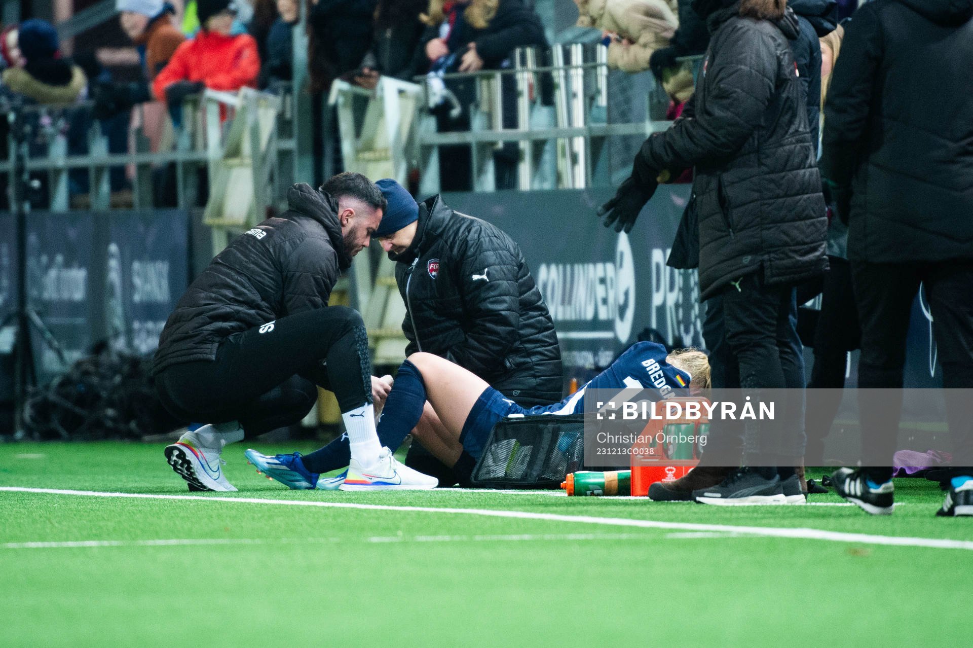 Sofie Bruun Bredgaard of FC Rosengård in pain
