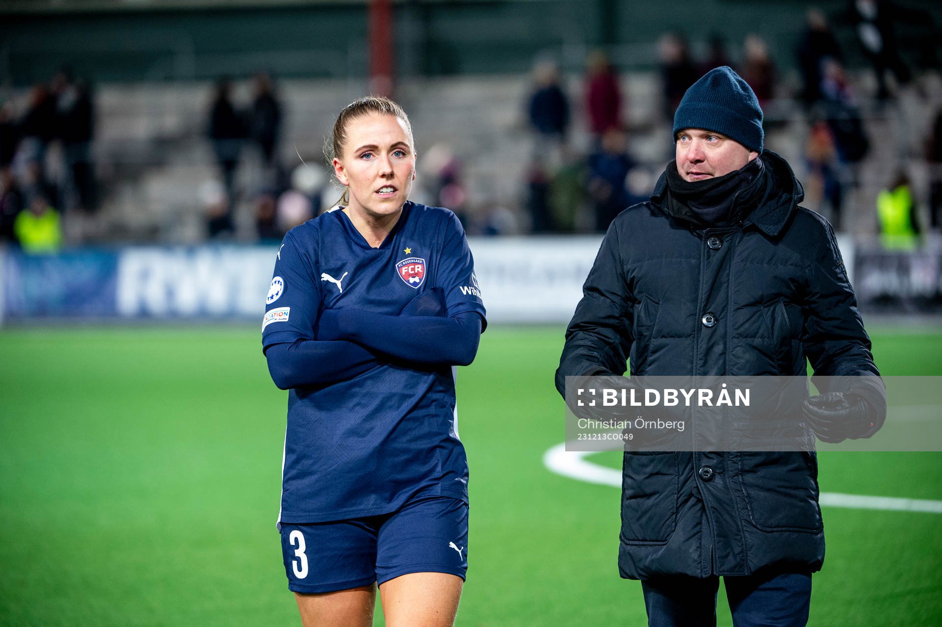 Gudrun Arnardottir of FC Rosengård and head coach Joel