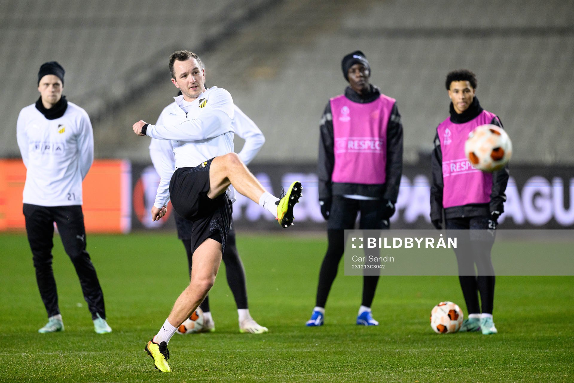 Even Hovland during a training session with Häcken on December 13, 2023 in Baku. 