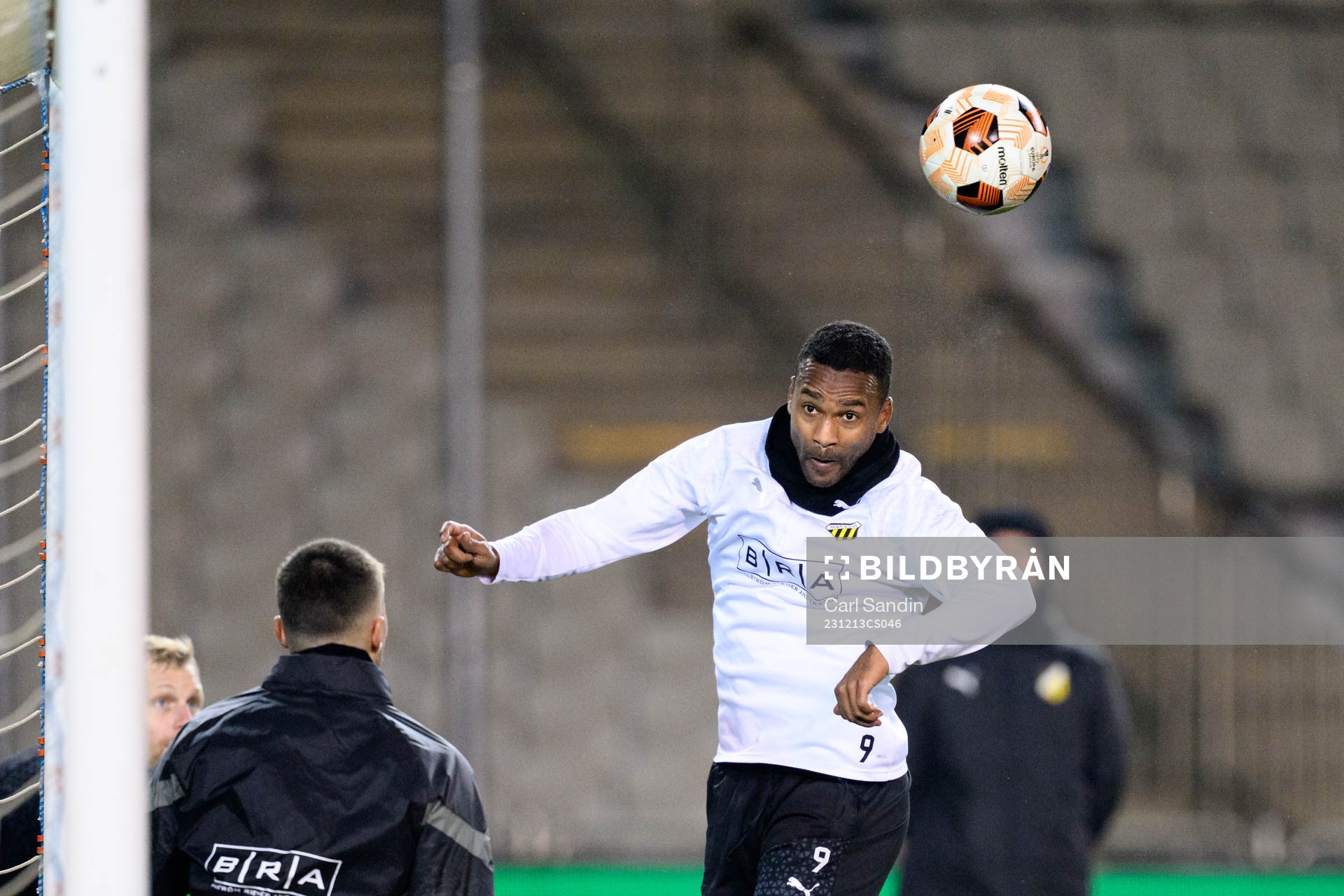 Ola Kamara during a training session with Häcken on December 13, 2023 in Baku. 