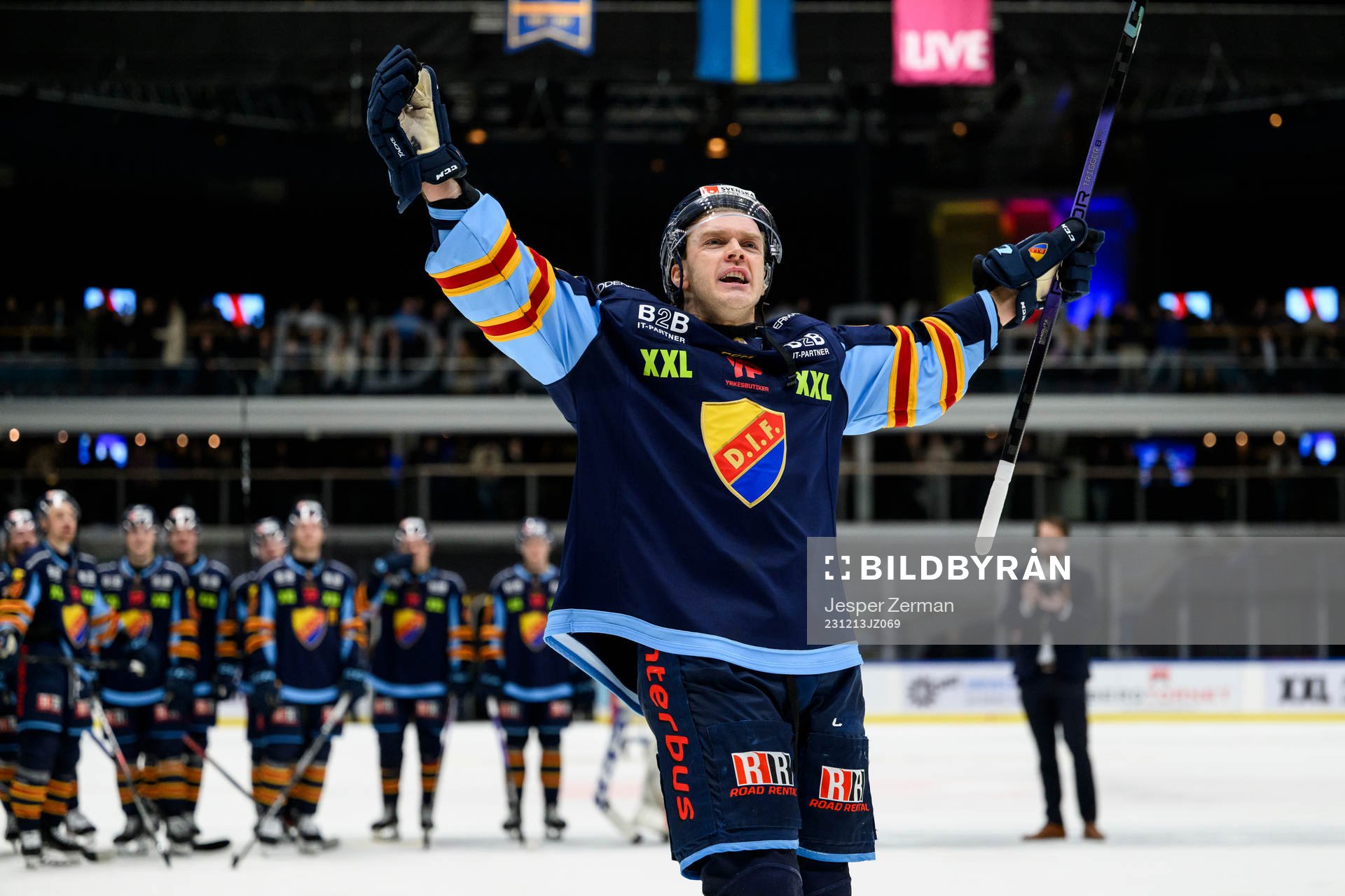 Djurgårdens Olle Liss jublar
