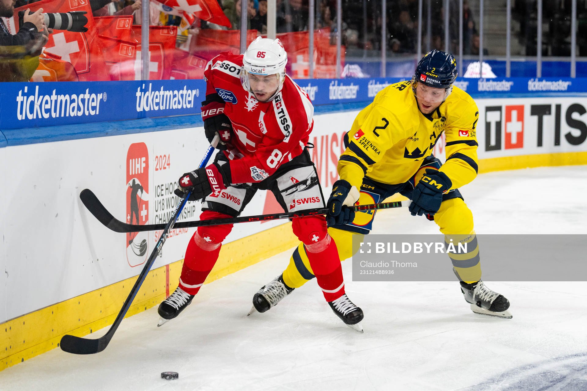Christian Folin of Sweden in the ice hockey game between