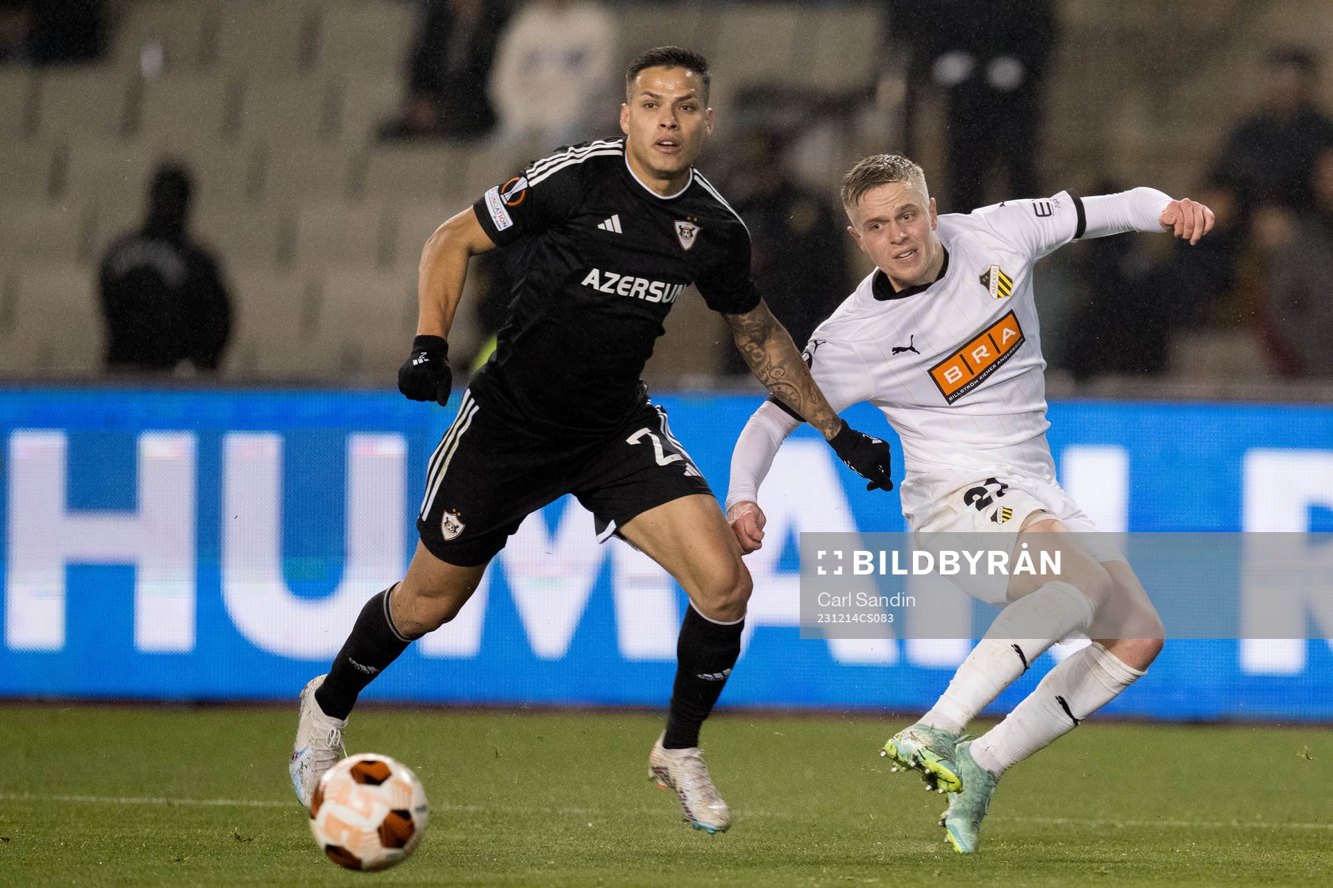 Matheus Silva of Qarabag and Tomas Olai Totland of Häcken