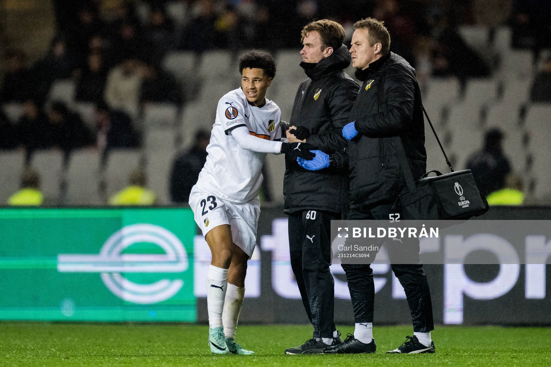 Momodou Lamin Sonko of Häcken receives medical treatment