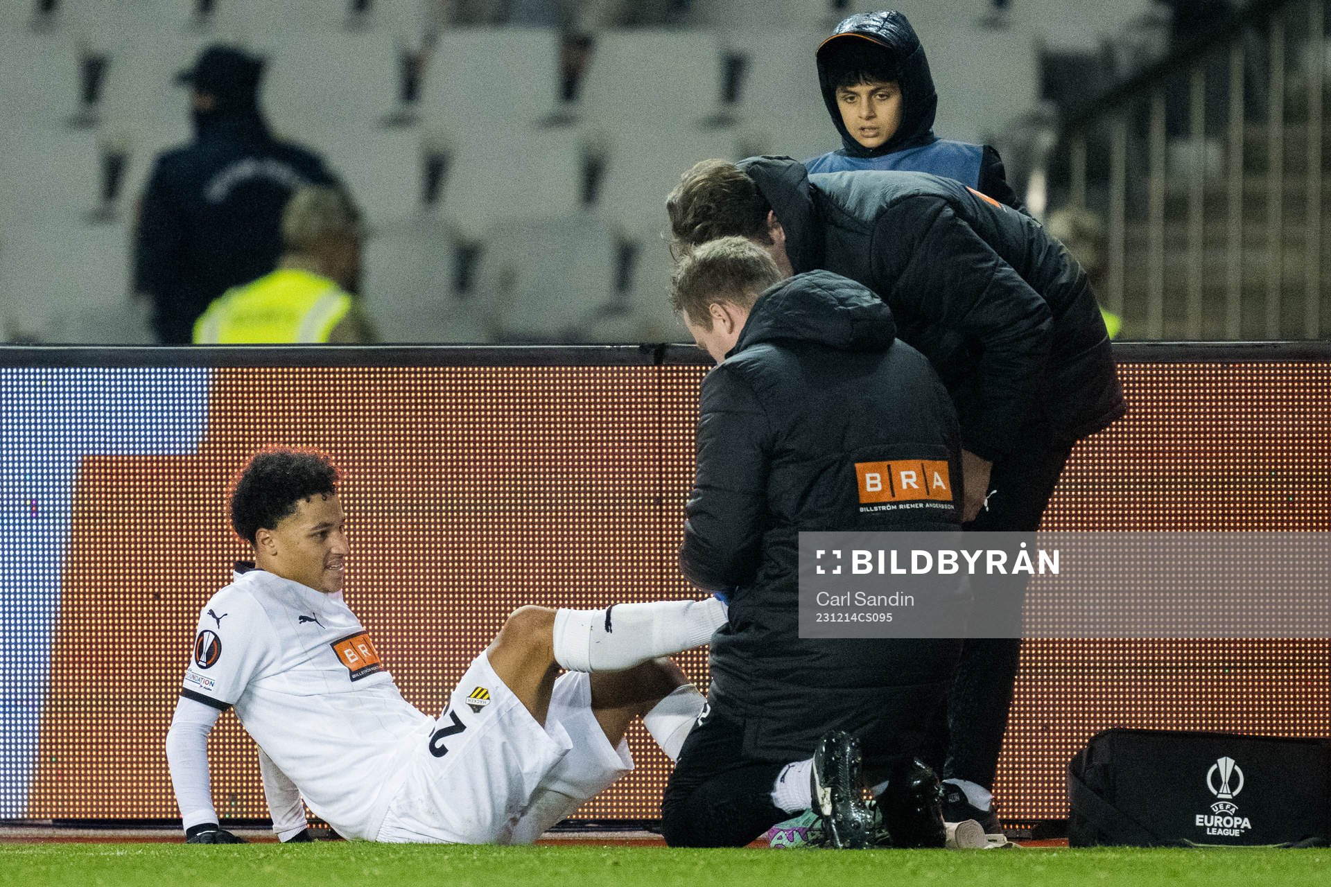 Momodou Lamin Sonko of Häcken receives medical treatment