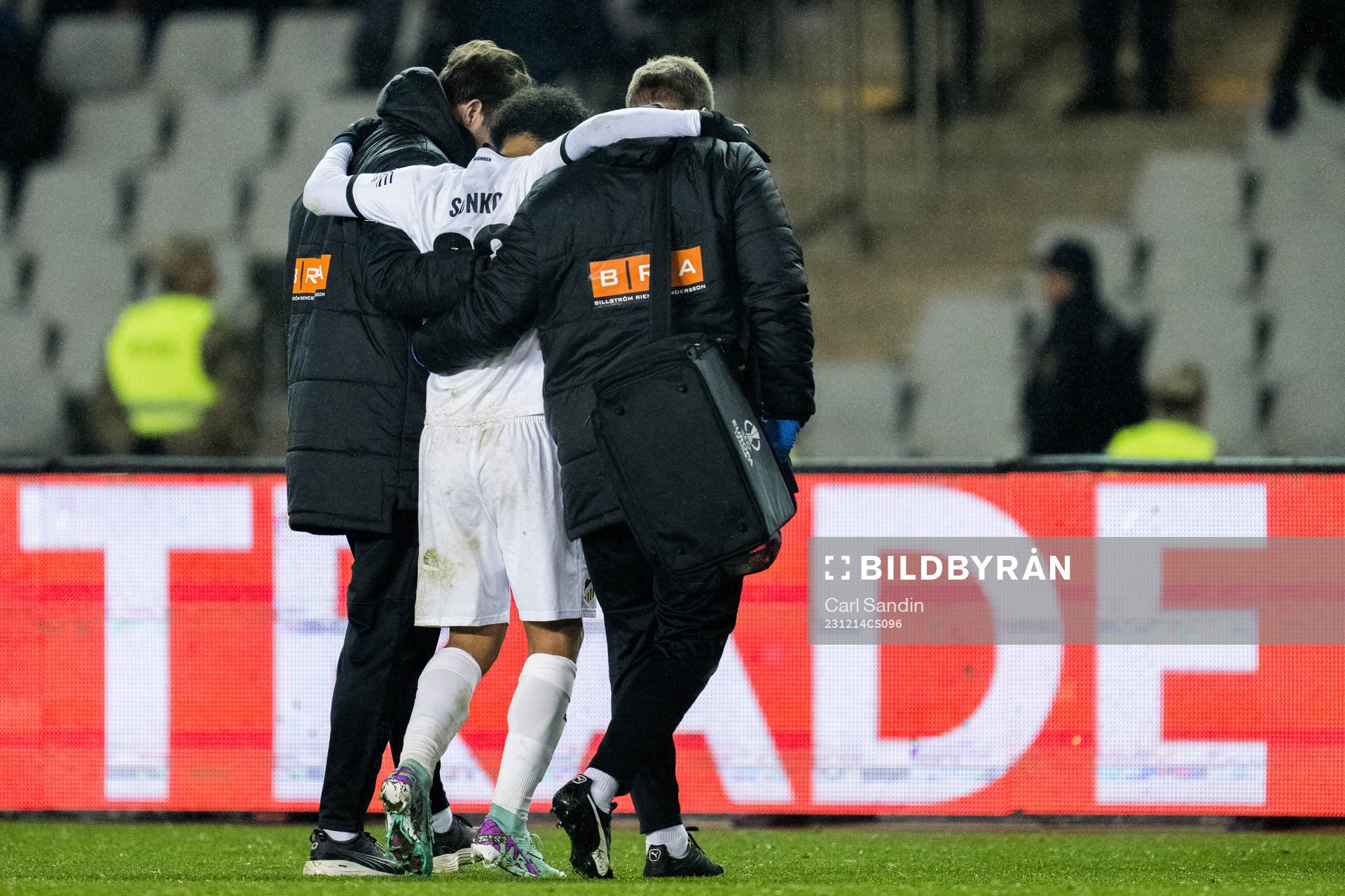 Momodou Lamin Sonko of Häcken receives medical treatment