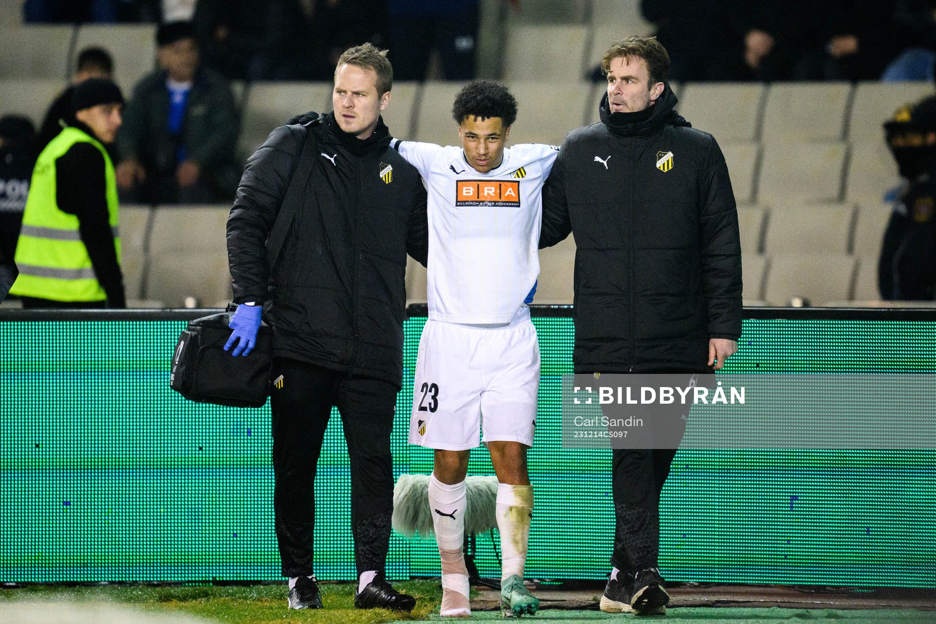 Momodou Lamin Sonko of Häcken receives medical treatment