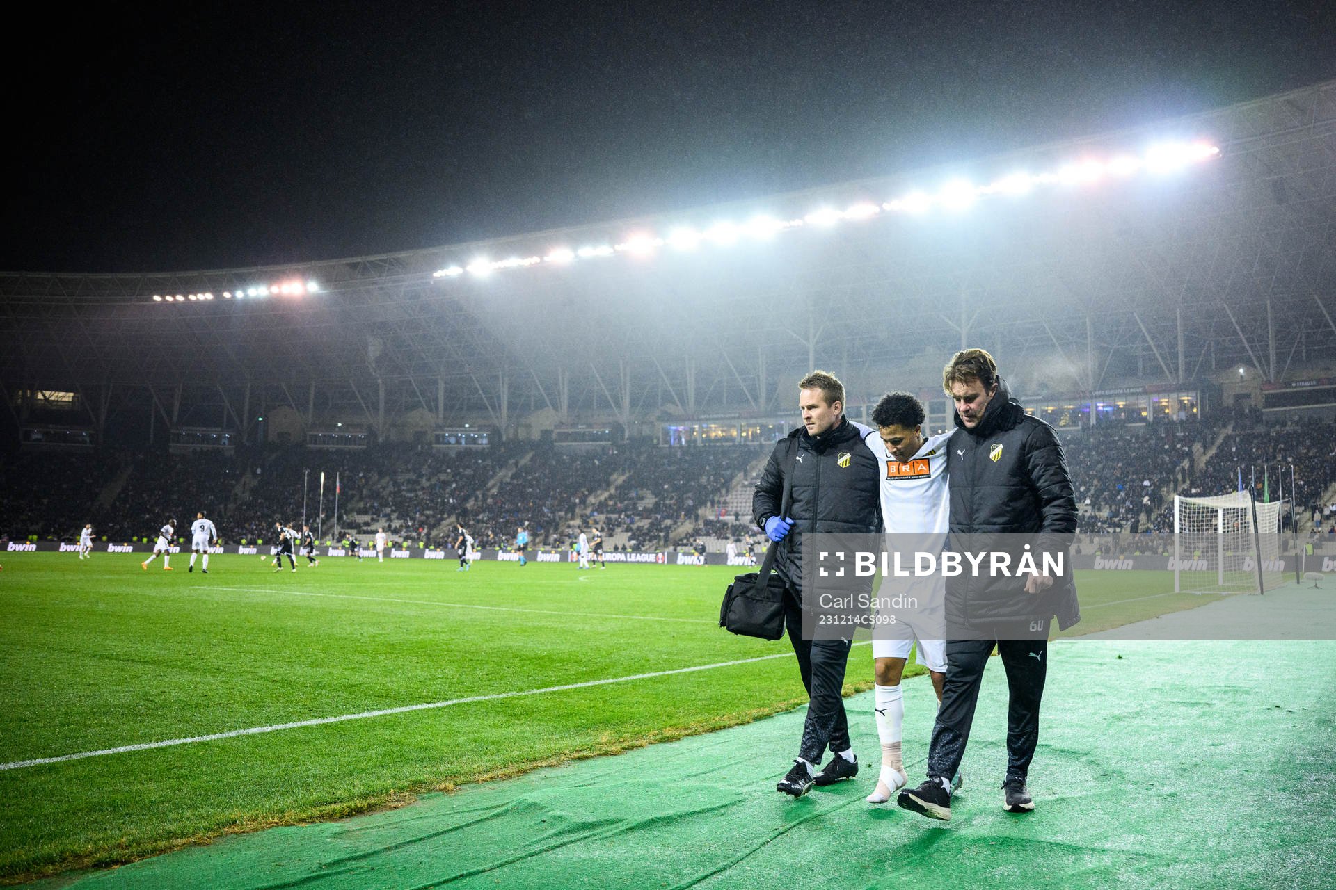 Momodou Lamin Sonko of Häcken receives medical treatment
