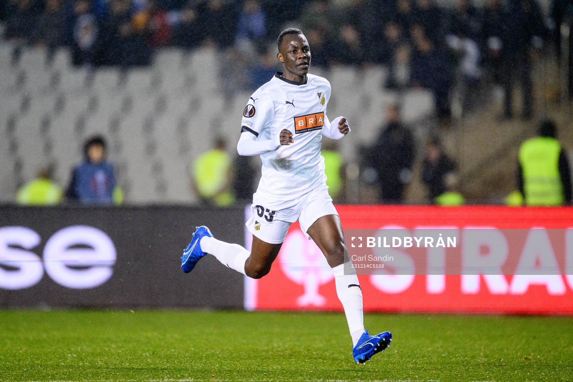 John Paul Dembe of Häcken during the UEFA Europa League match between Qarabag and Häcken on December 14, 2023 in Baku. 