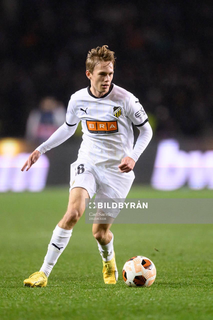 Pontus Dahbo of Häcken during the UEFA Europa League match between Qarabag and Häcken on December 14, 2023 in Baku. 
