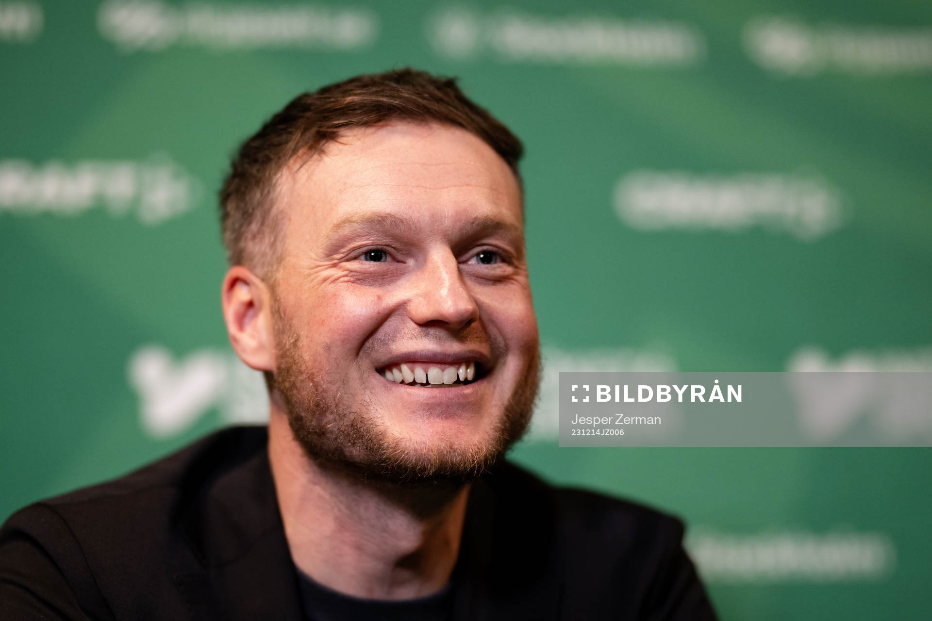 Kim Hellberg under en presskonferens anordnad av Hammarby Fotboll den 14 december 2023 i Stockholm. 