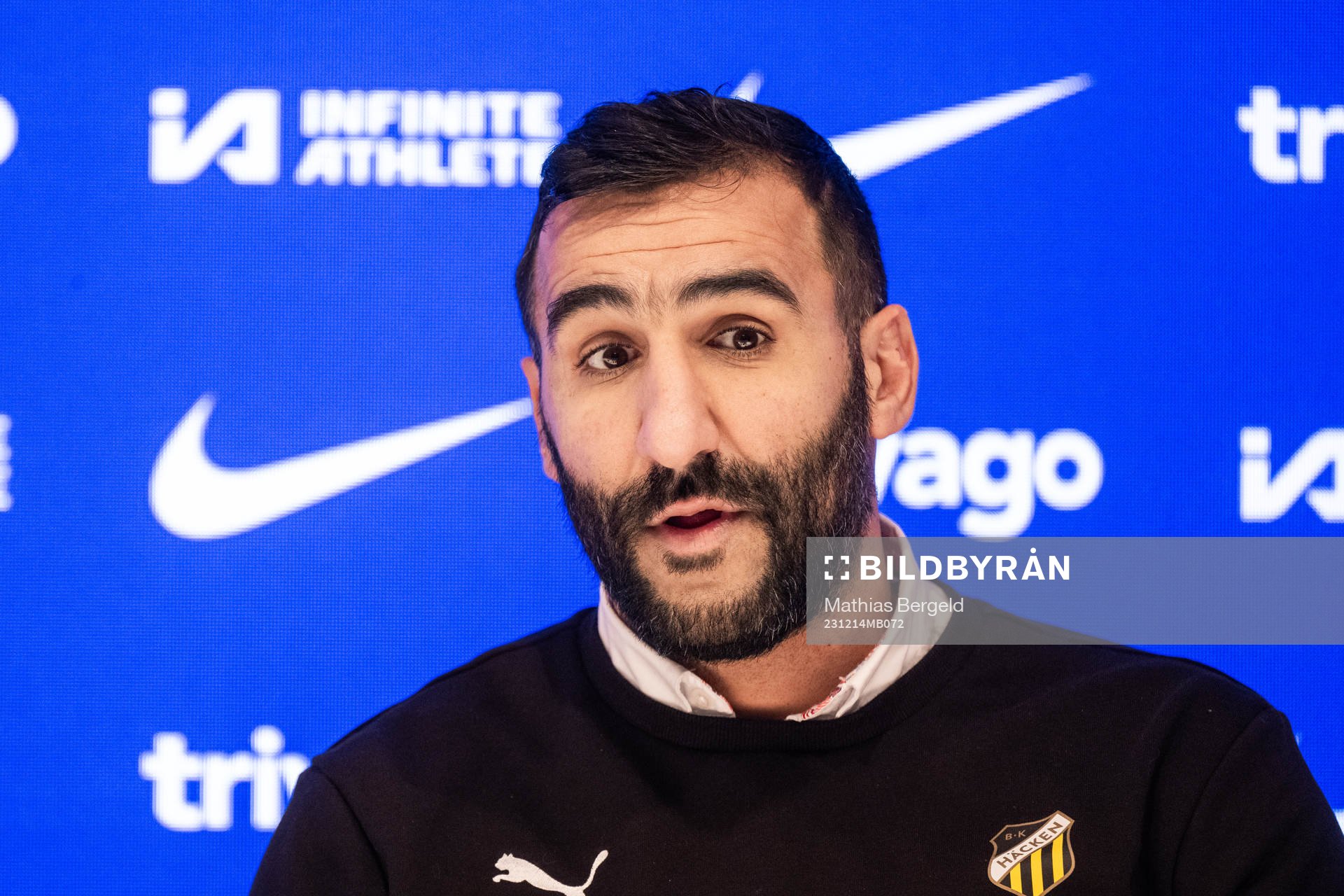 Head coach Mak Lind of Häcken at the press conference
