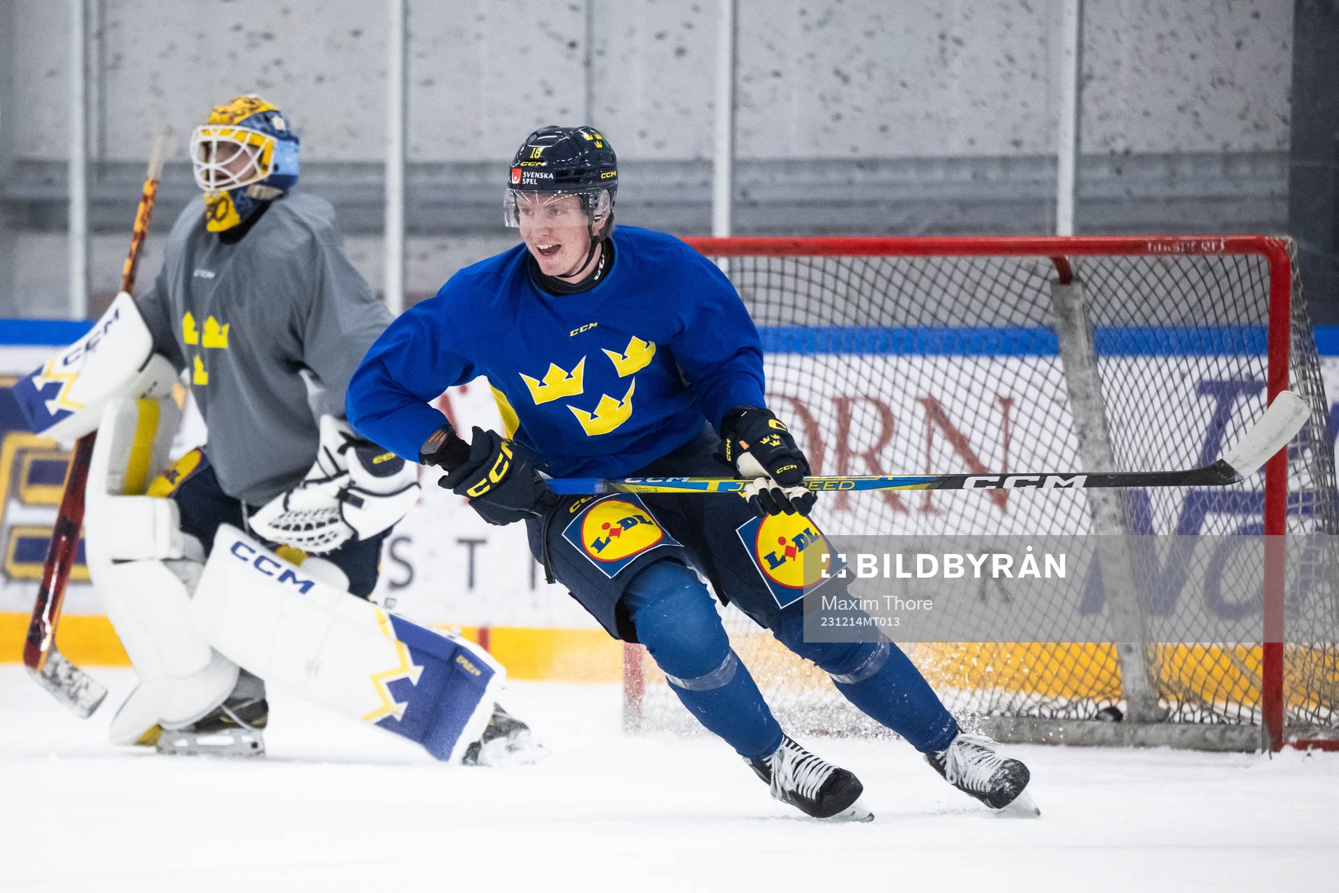 Filip Bystedt of the Swedish under-20 national ice hockey