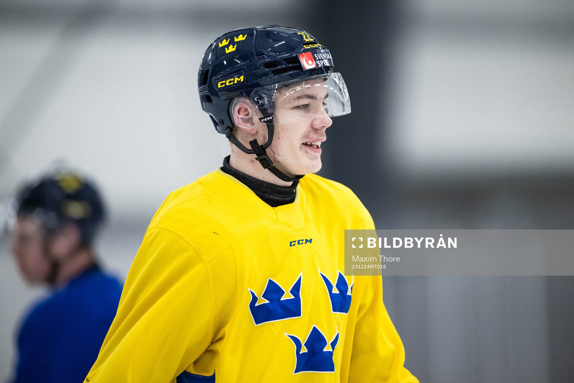 Anton Wahlberg of the Swedish under-20 national ice hockey