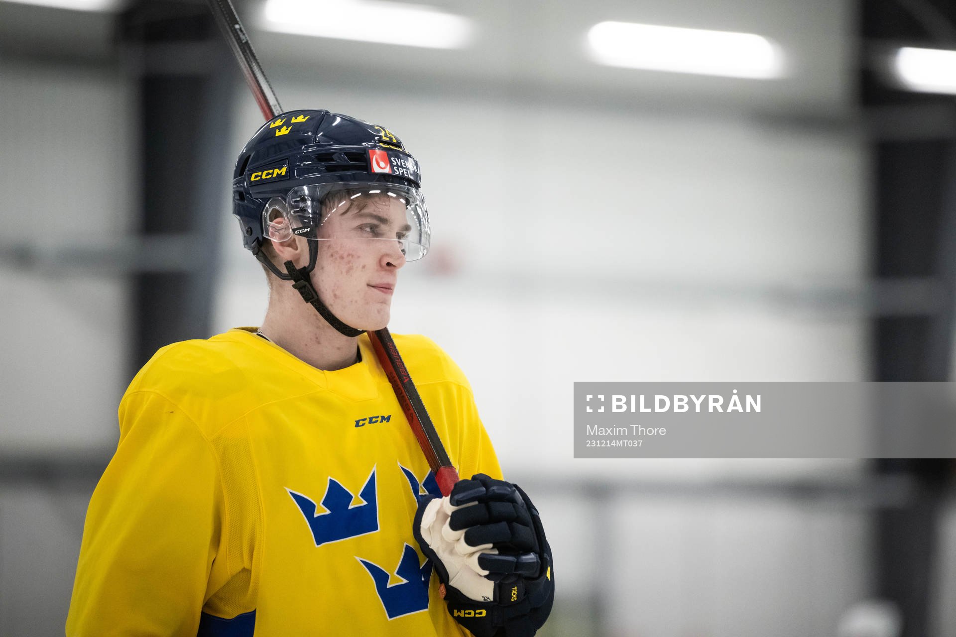 Tom Willander of the Swedish under-20 national ice hockey
