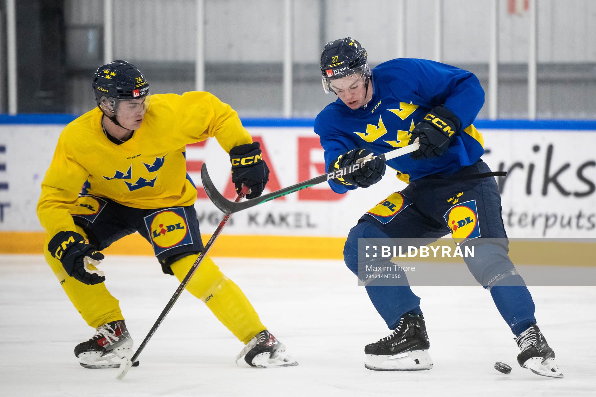 Tom Willander and Oskar Pettersson of the Swedish under-20
