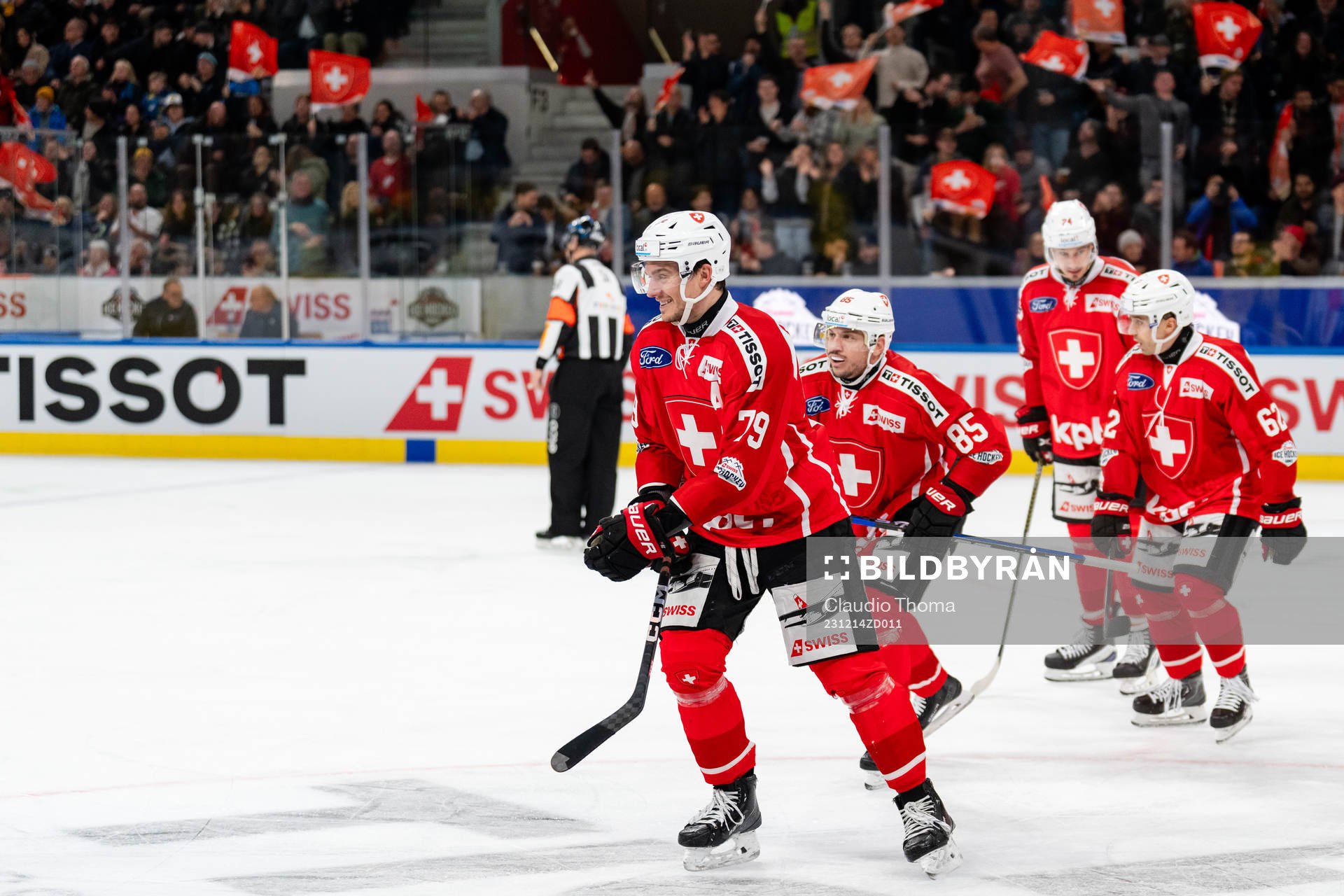 Sven Andrighetto of Switzerland celebrates the 1-2 goal in