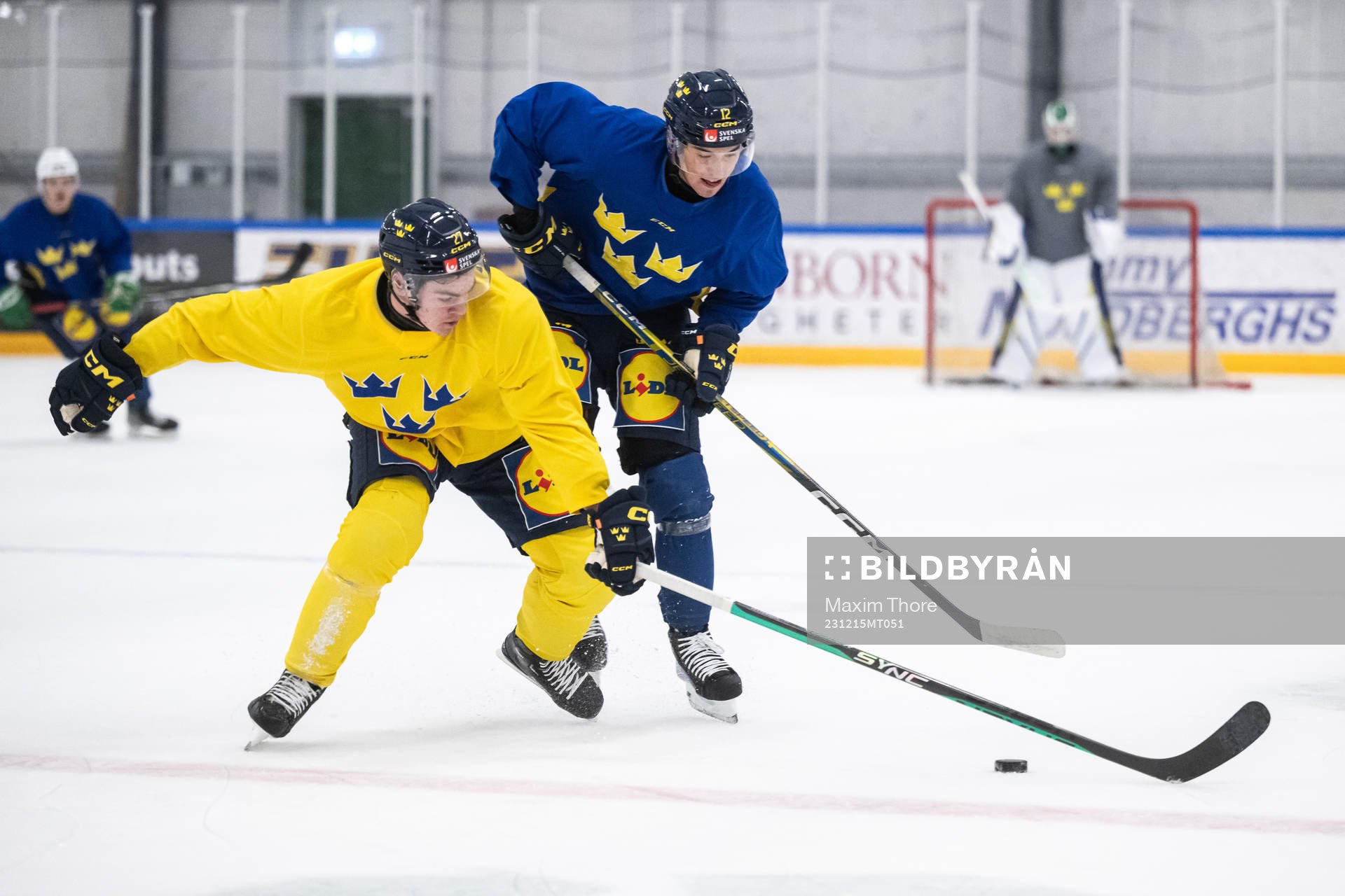 Oskar Pettersson and Noah Östlund of the Swedish under-20