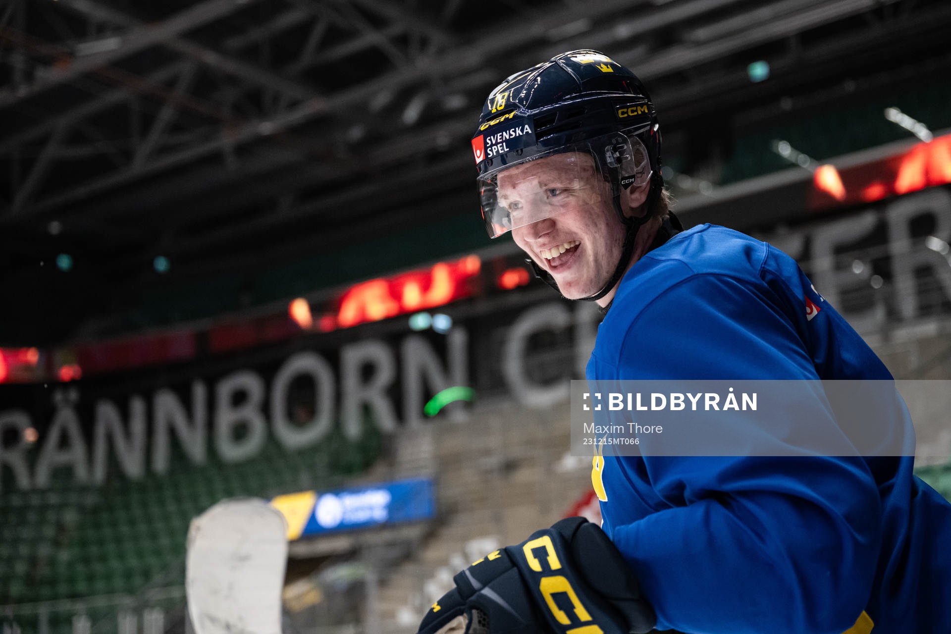 Filip Bystedt of the Swedish under-20 national ice hockey