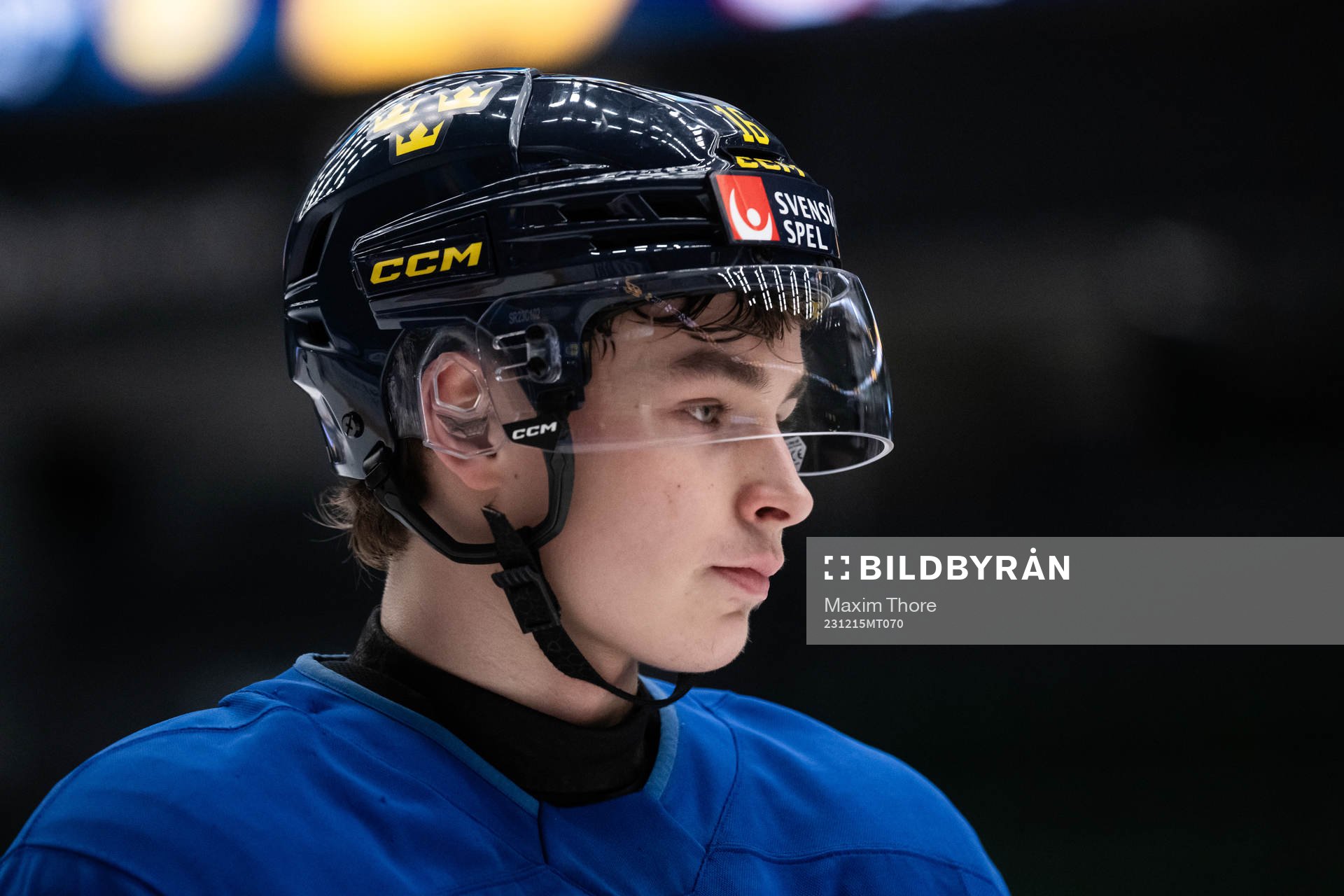 Felix Unger Sörum of the Swedish under-20 national ice