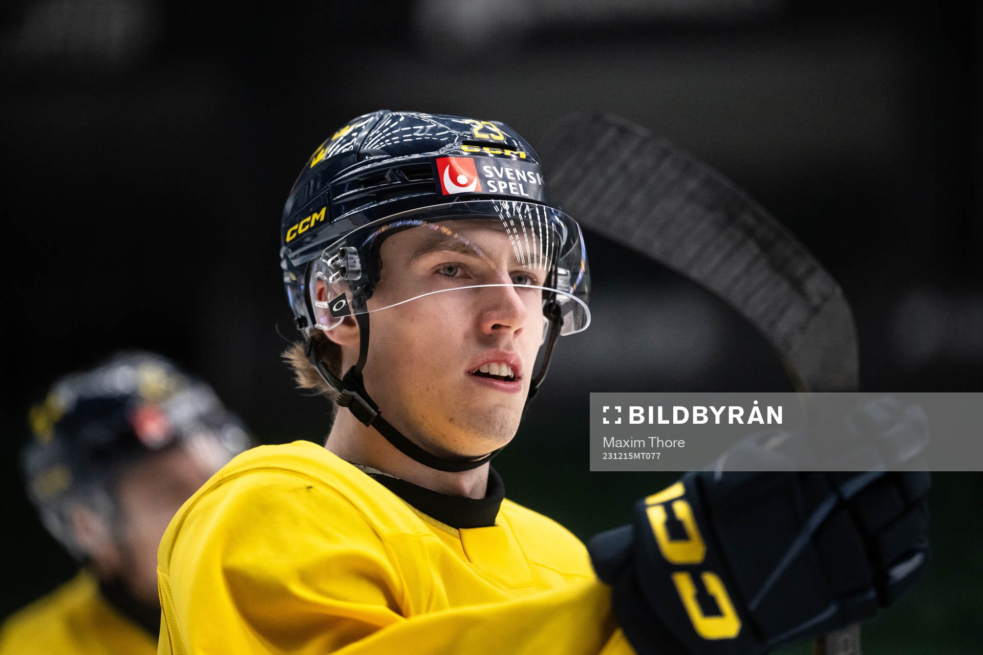 Jonathan Lekkerimäki of the Swedish under-20 national ice