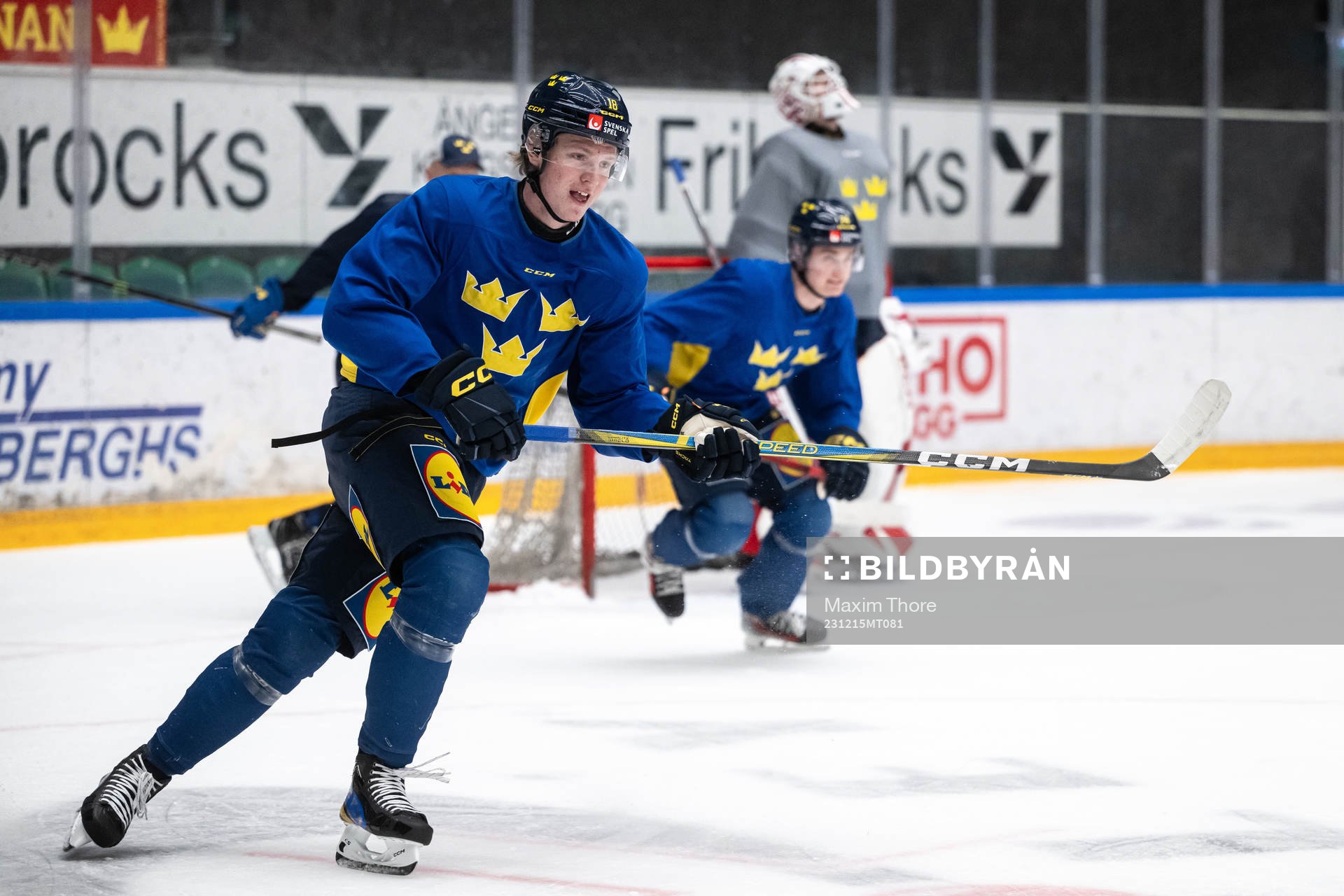 Filip Bystedt of the Swedish under-20 national ice hockey