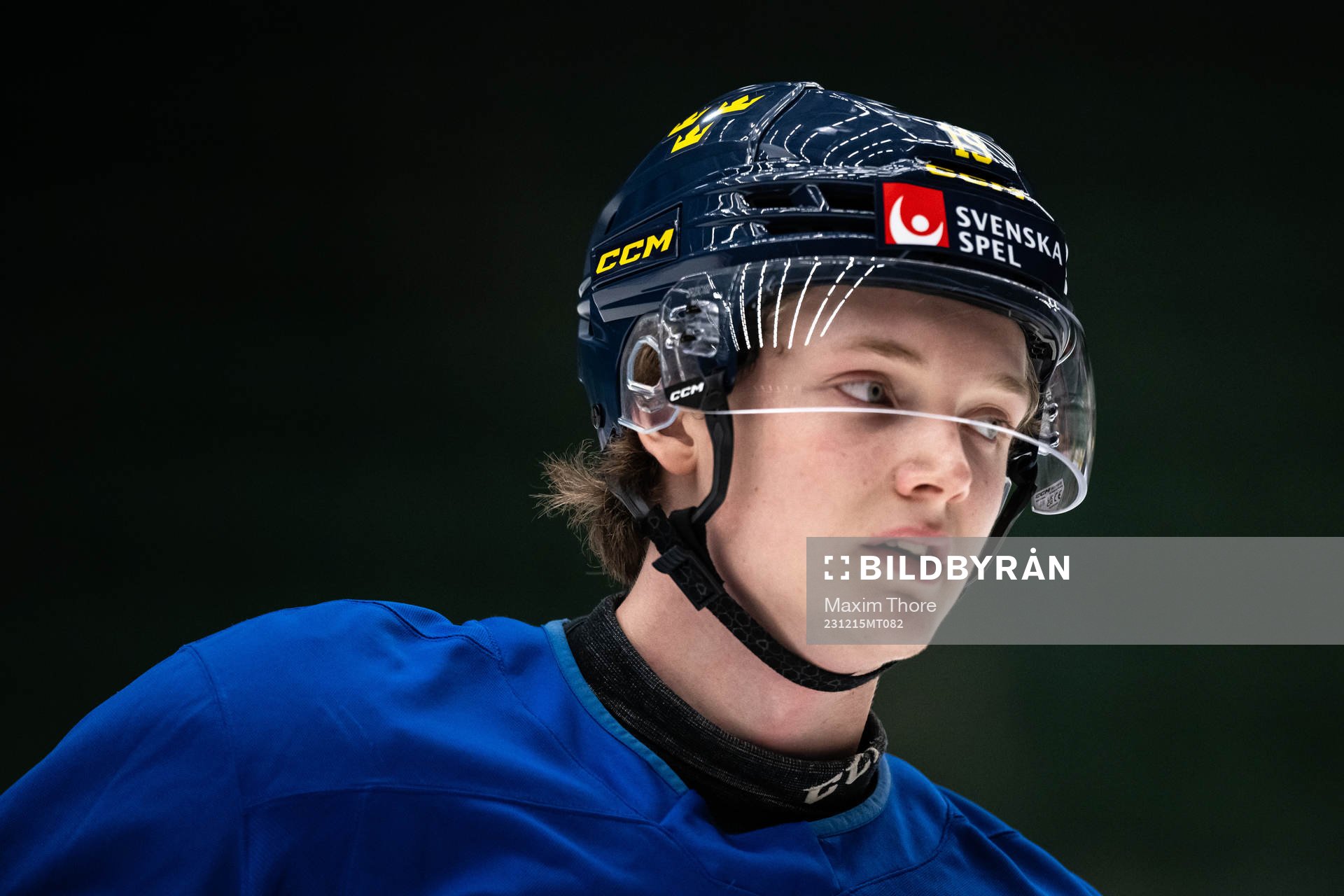 Rasmus Rudslätt of the Swedish under-20 national ice